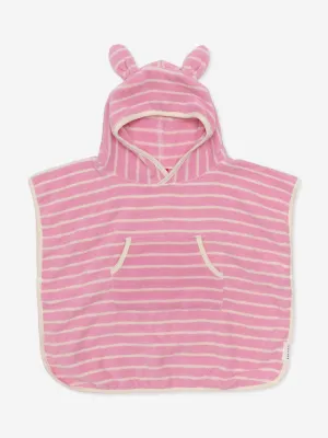 Girls Striped Character Hooded Towel Cotton Candy in Pink (86cm)