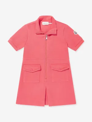 Girls Zip Up Dress in Red