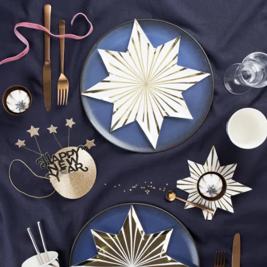 Gold Stripe Star Plates