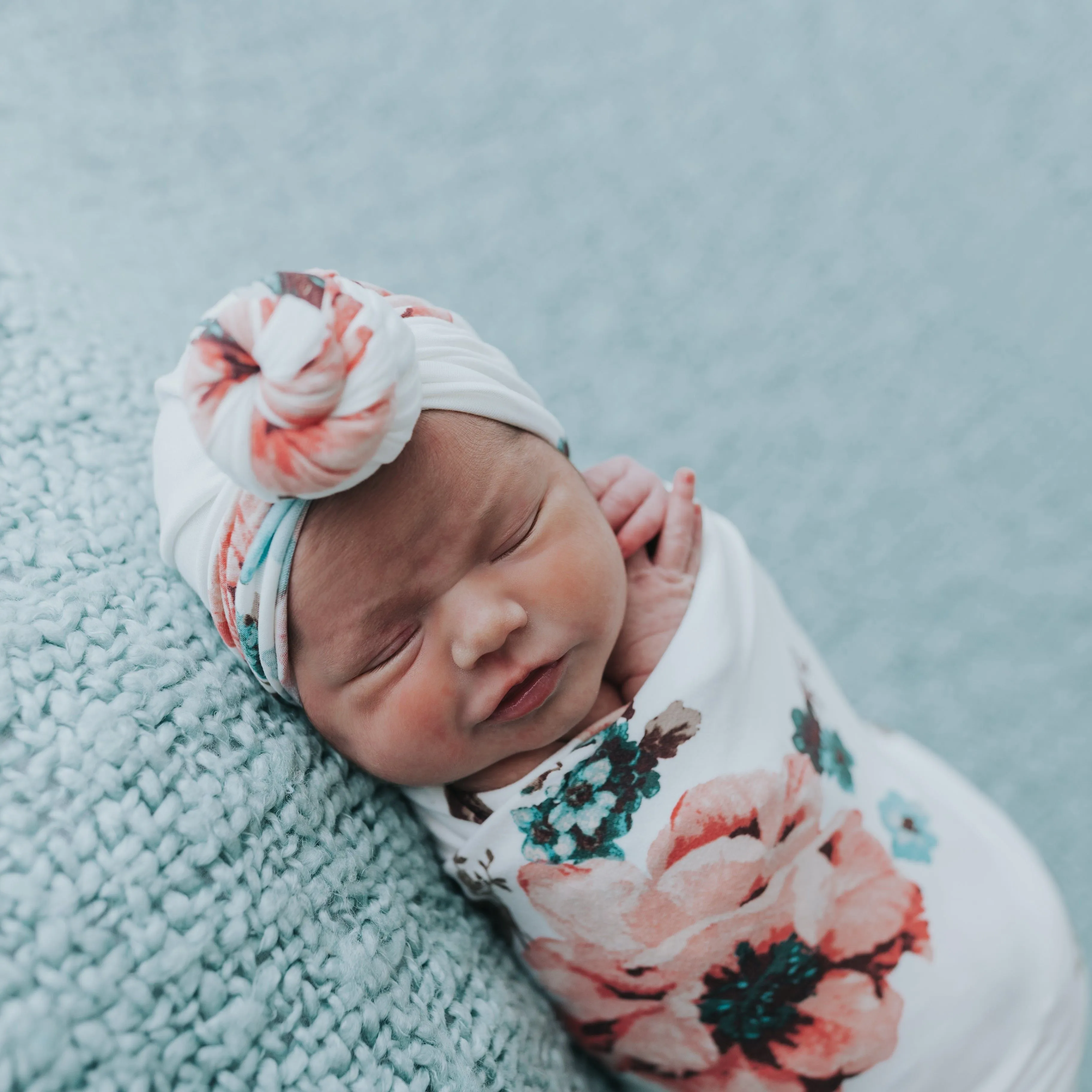 Ivory Floral Swaddle Blanket Set