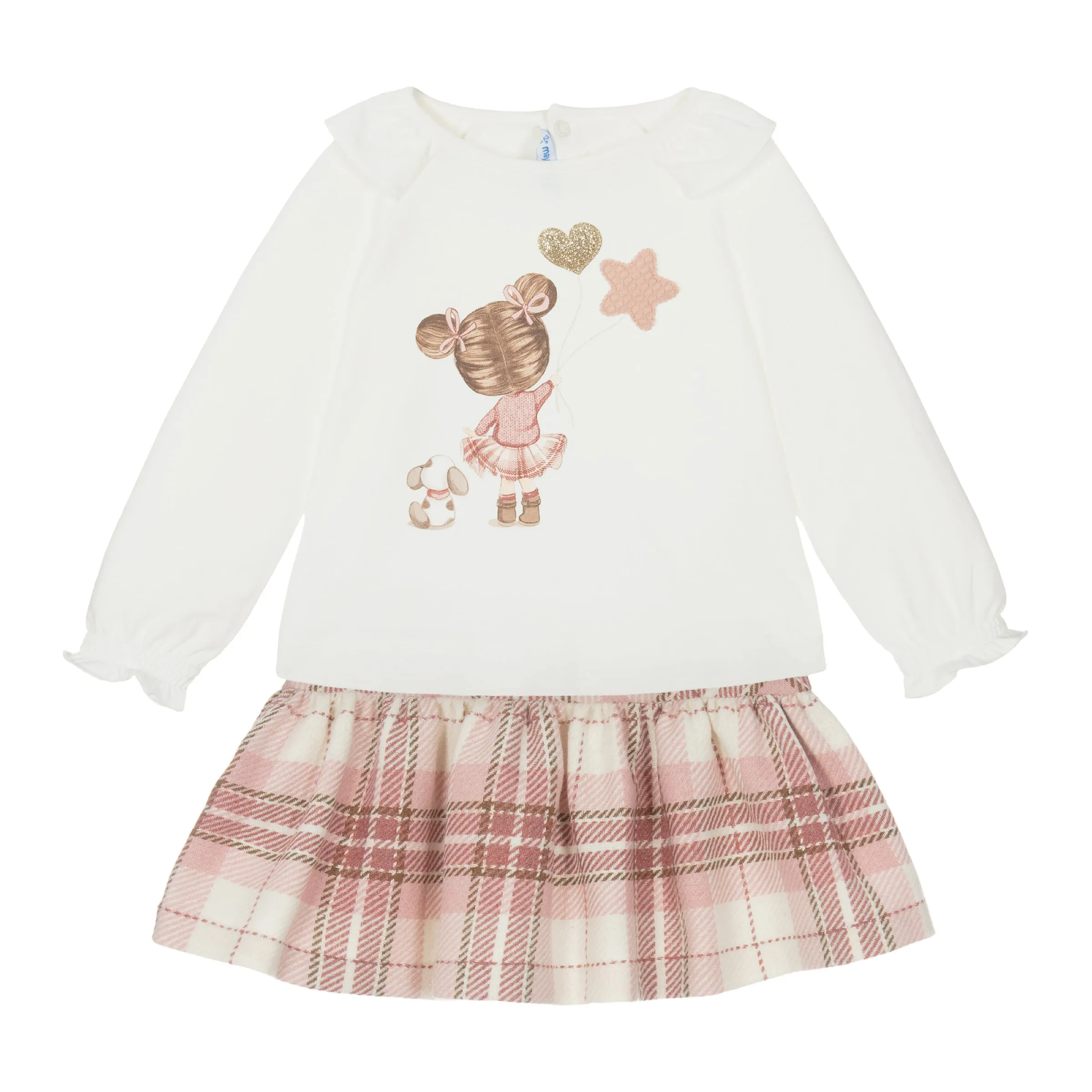 Ivory Girl Graphic Plaid Outfit