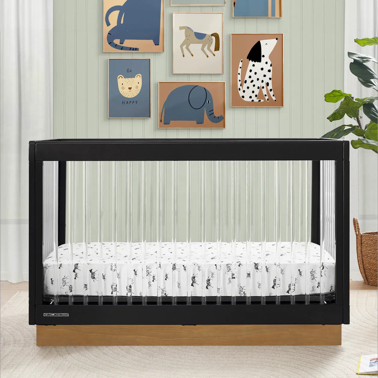 James Acrylic 4-in-1 Convertible Crib