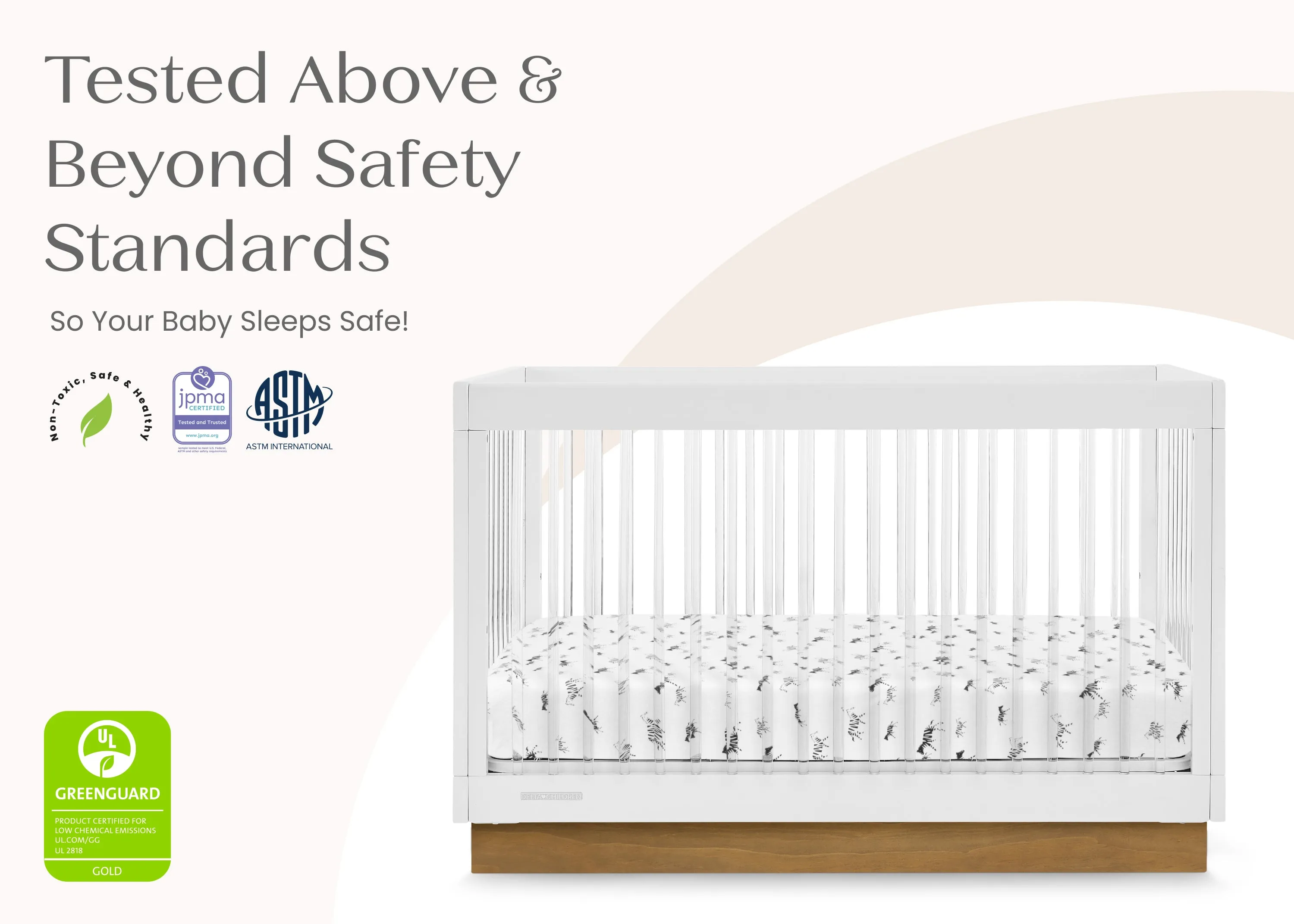 James Acrylic 4-in-1 Convertible Crib