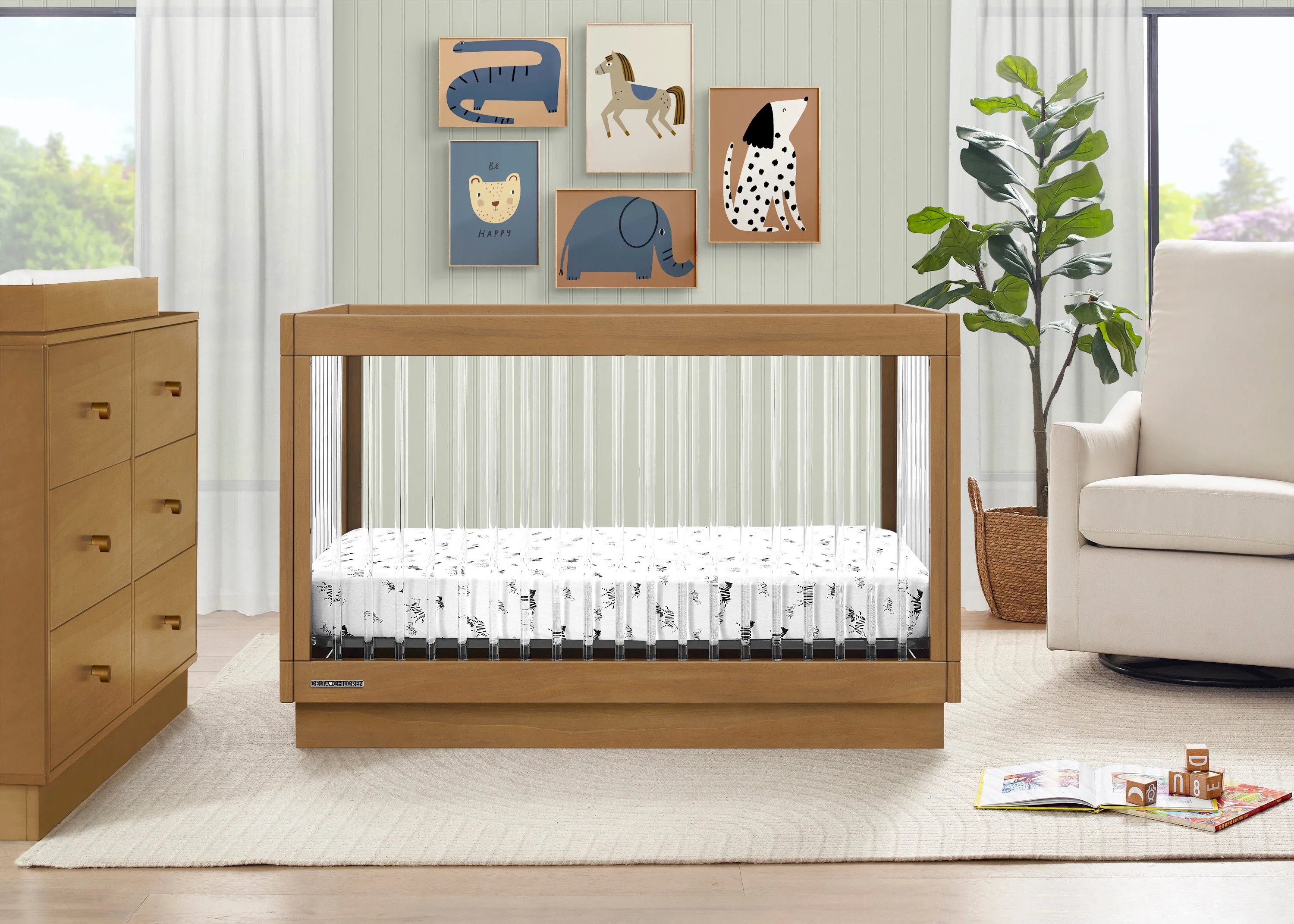 James Acrylic 4-in-1 Convertible Crib