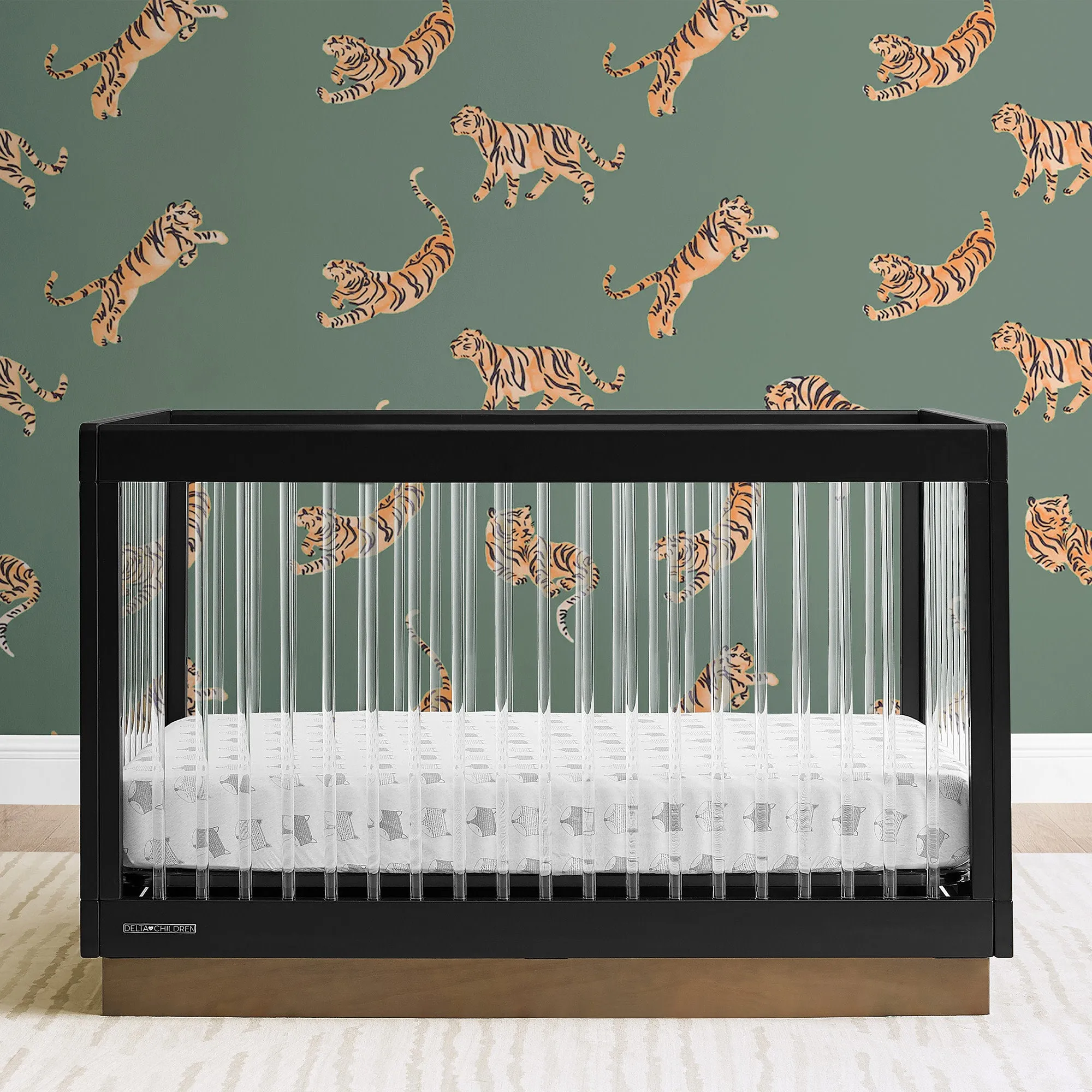 James Acrylic 4-in-1 Convertible Crib