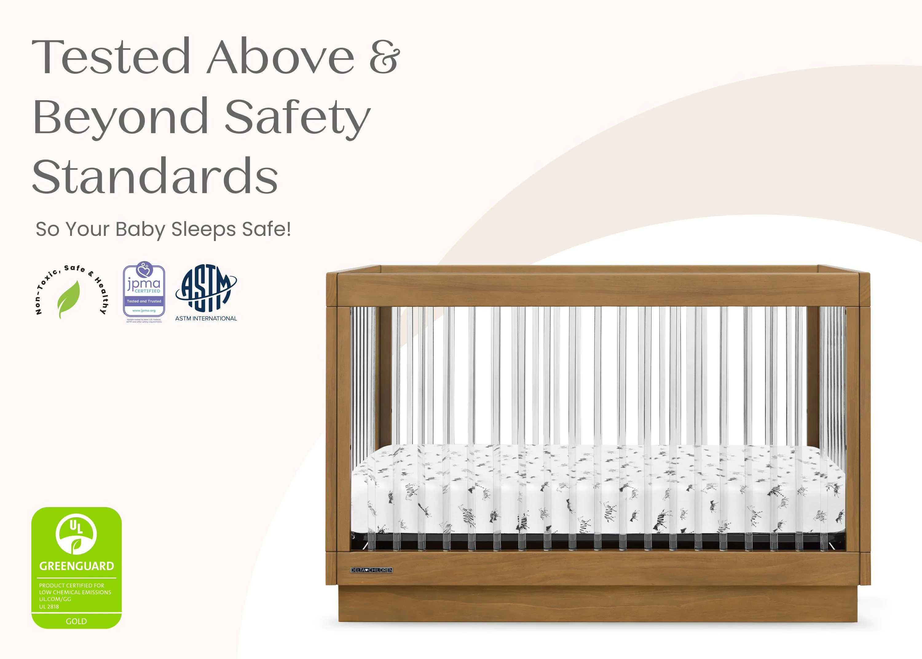 James Acrylic 4-in-1 Convertible Crib