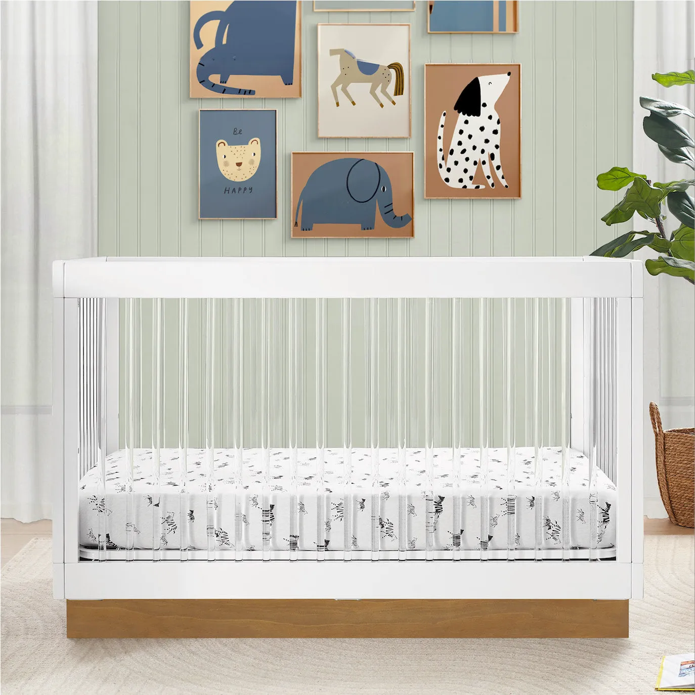 James Acrylic 4-in-1 Convertible Crib