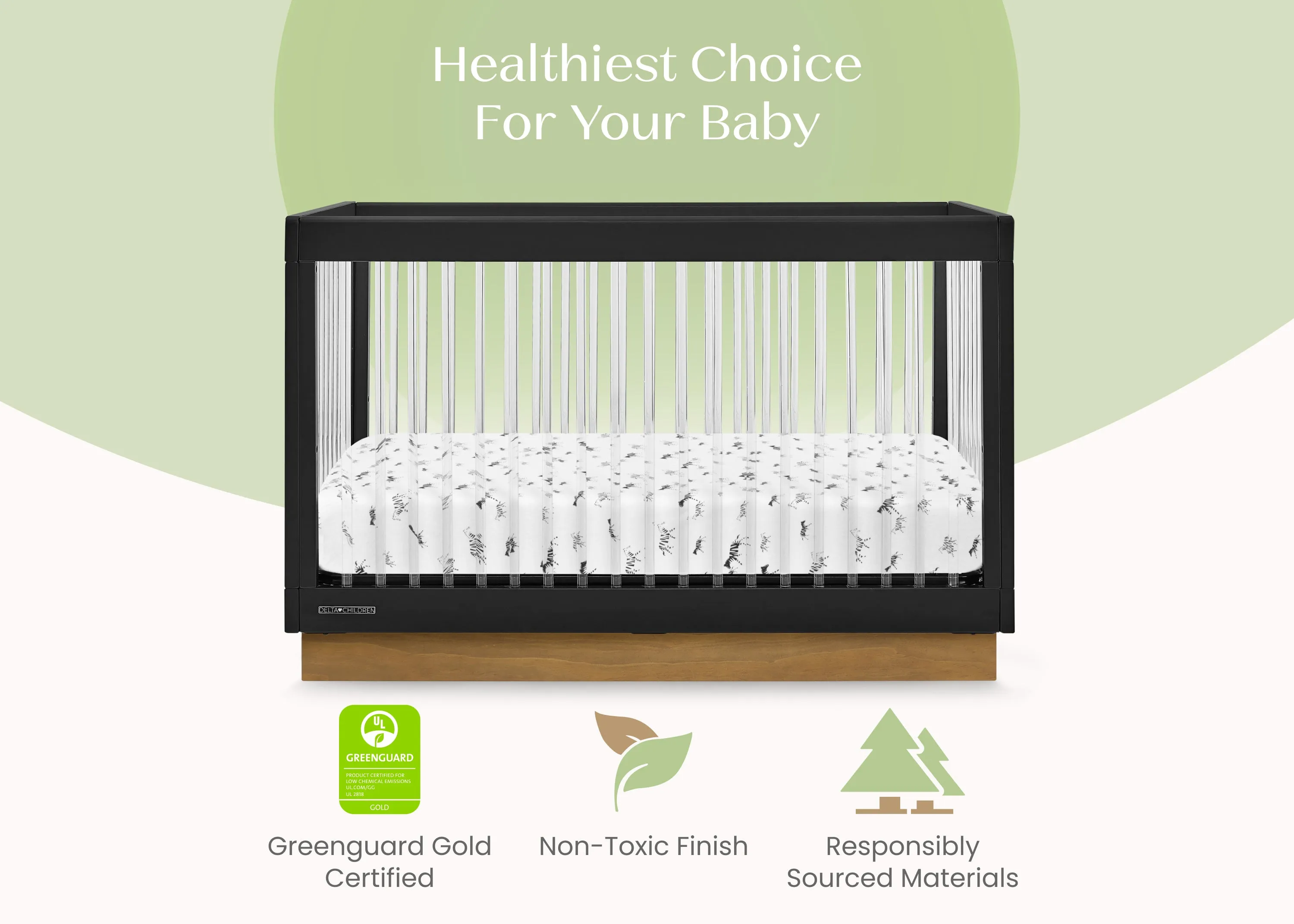 James Acrylic 4-in-1 Convertible Crib