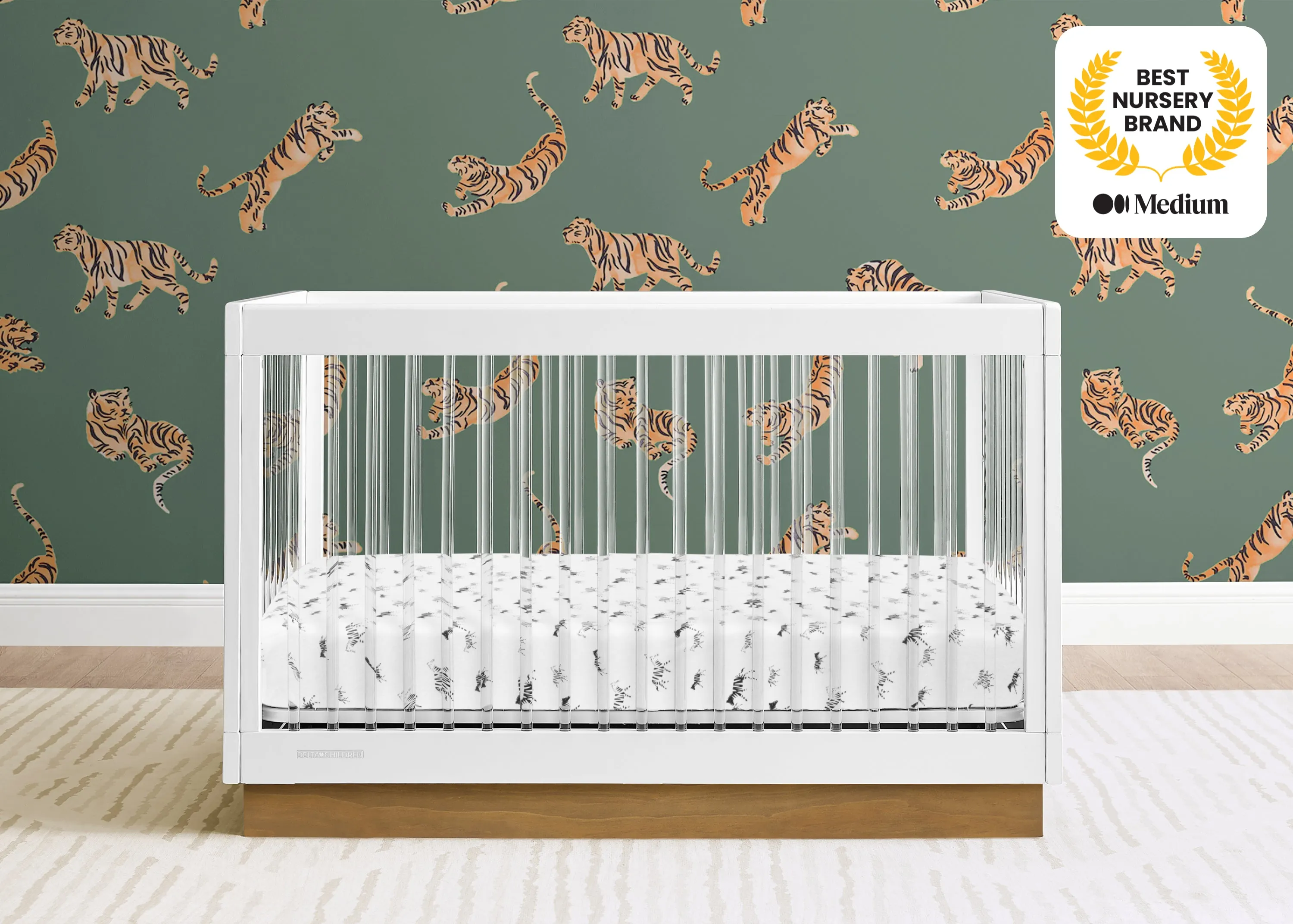 James Acrylic 4-in-1 Convertible Crib