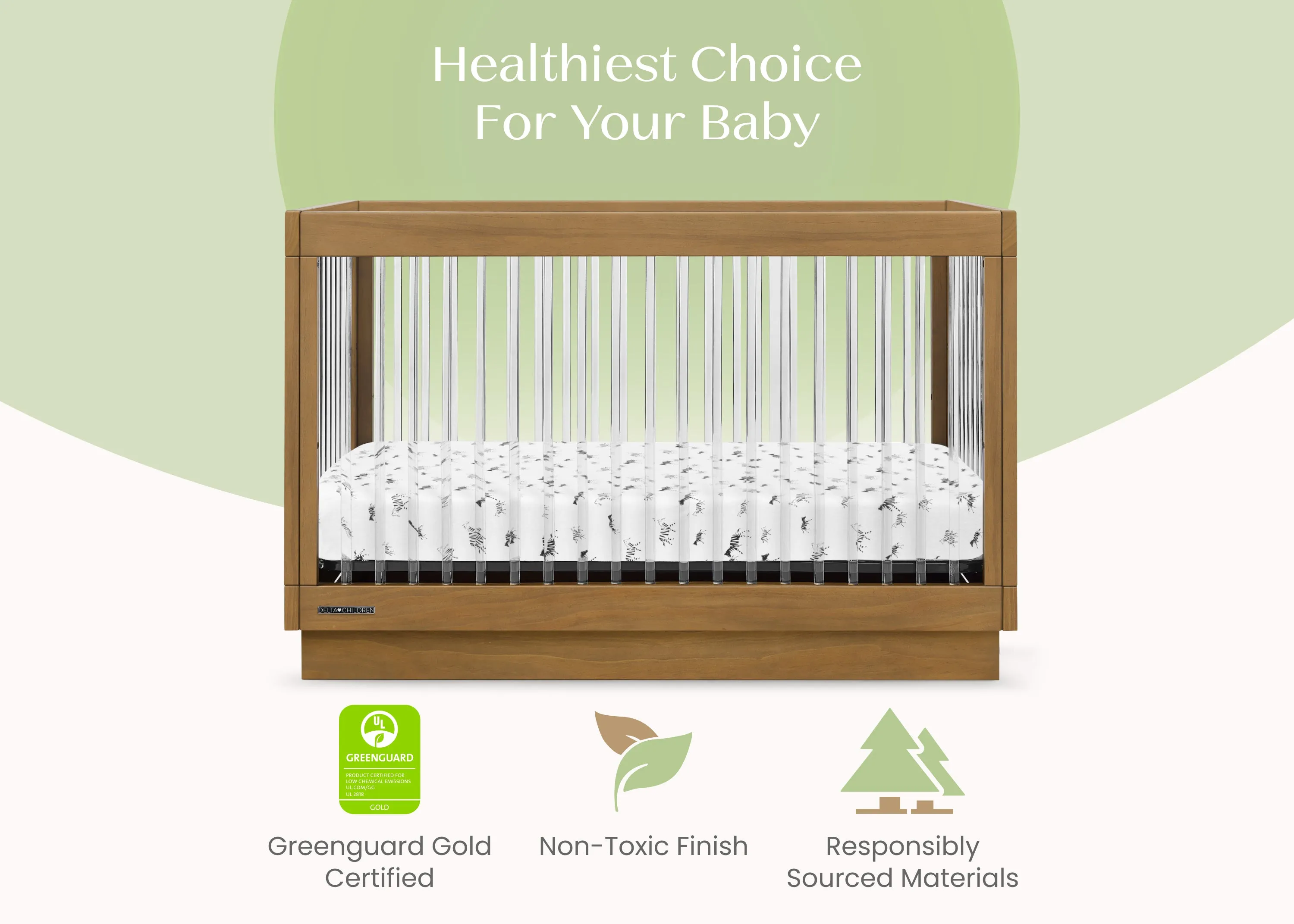 James Acrylic 4-in-1 Convertible Crib