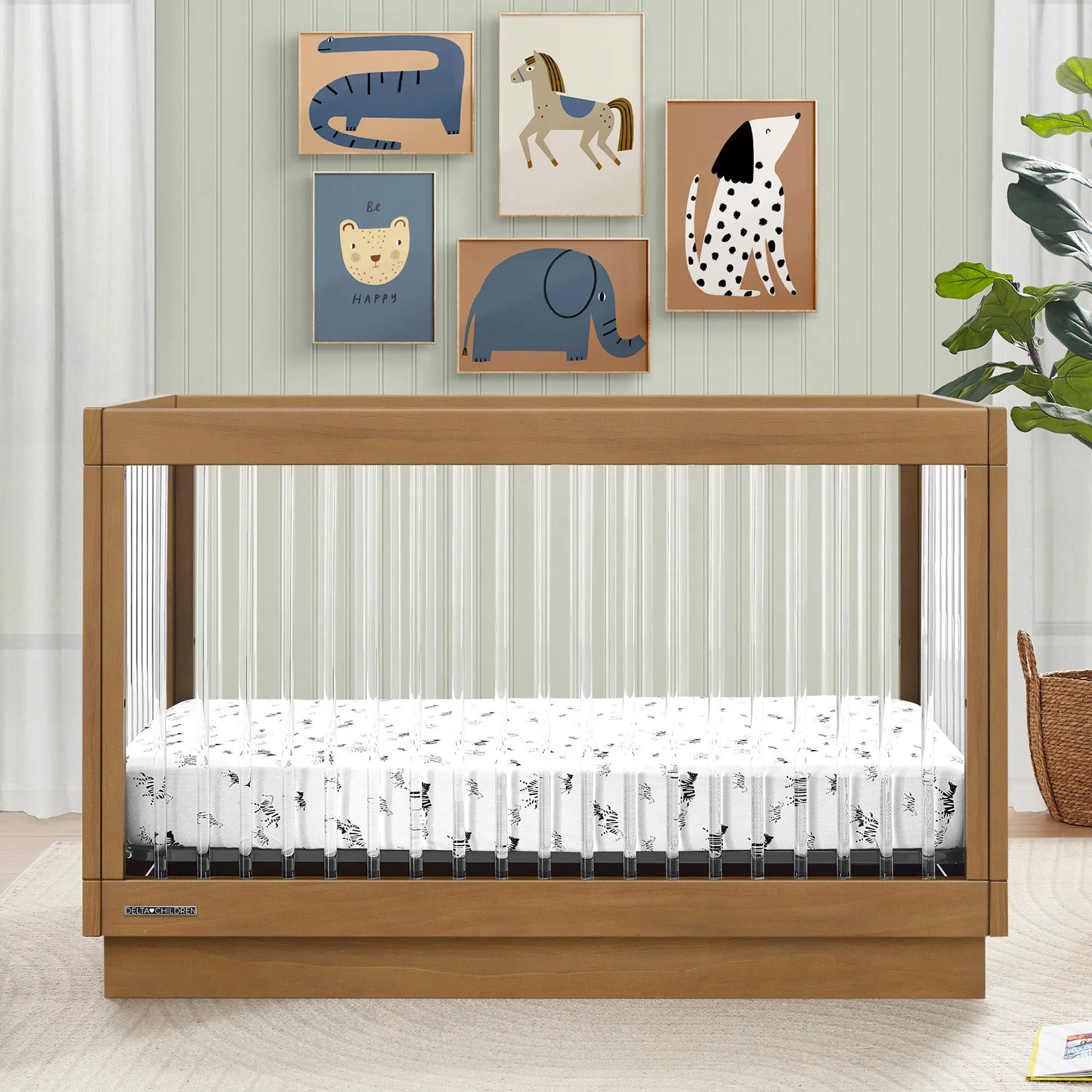 James Acrylic 4-in-1 Convertible Crib