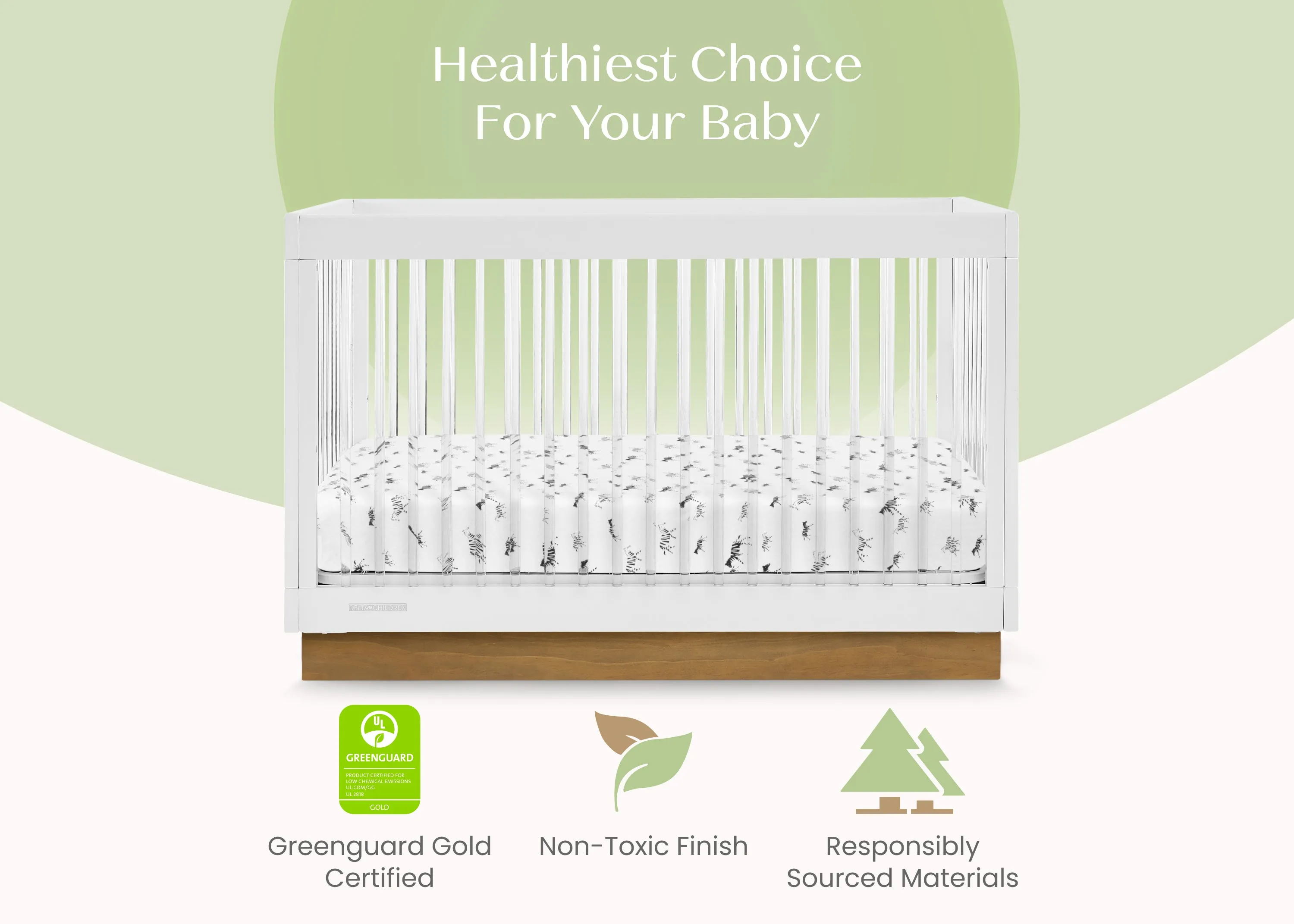 James Acrylic 4-in-1 Convertible Crib