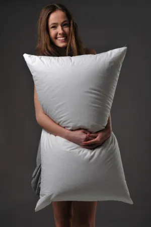 King Size Medium Pillow 95% Polish Goose Down 750 Fill Power German Batiste TE100