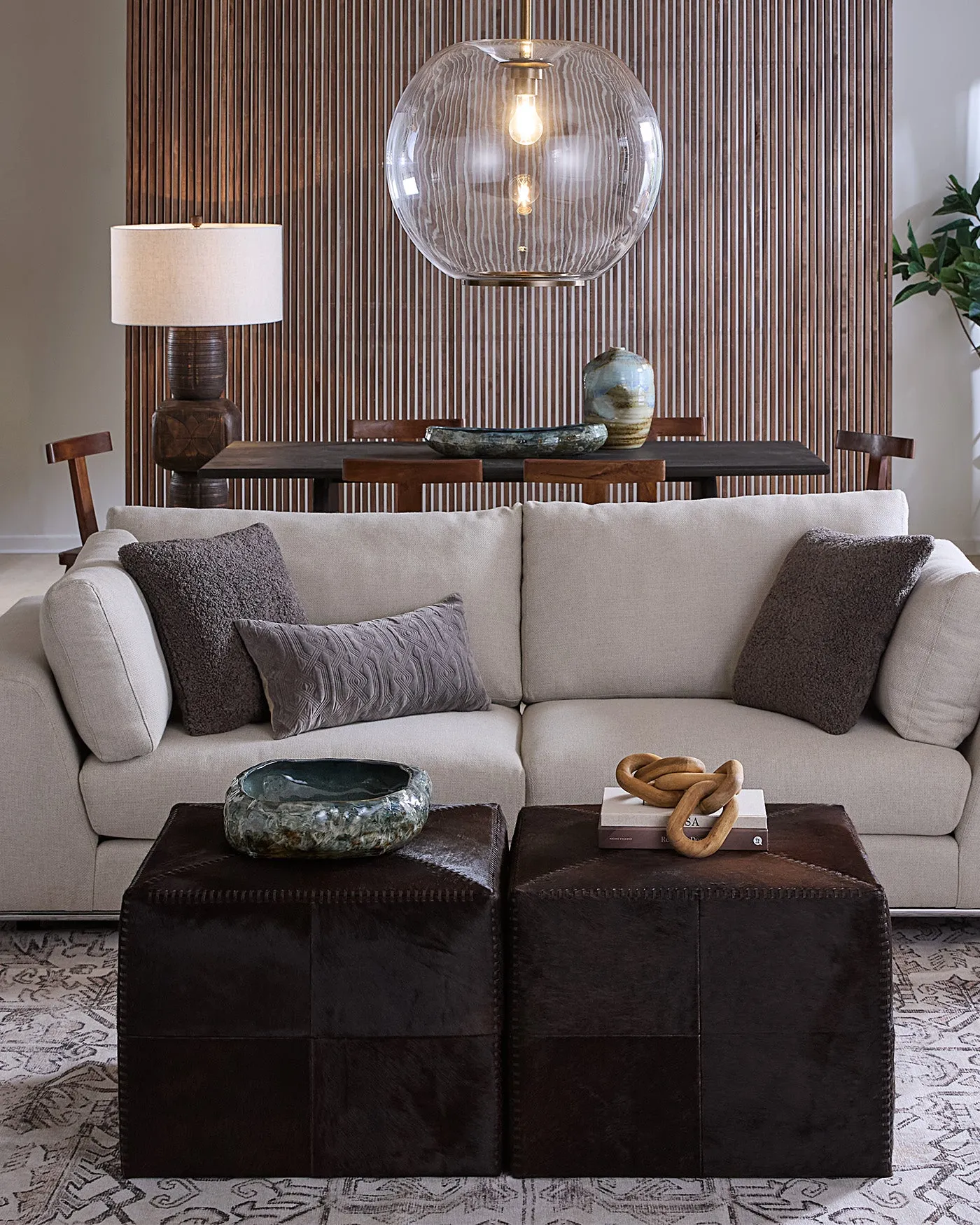 Large Ottoman Espresso Hide