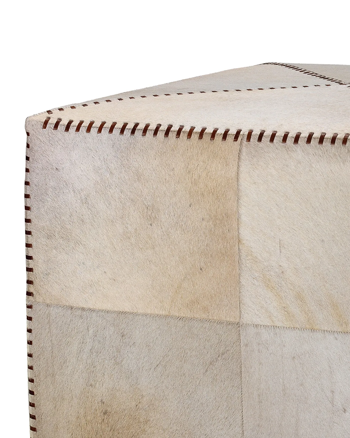 Large Ottoman White Hide