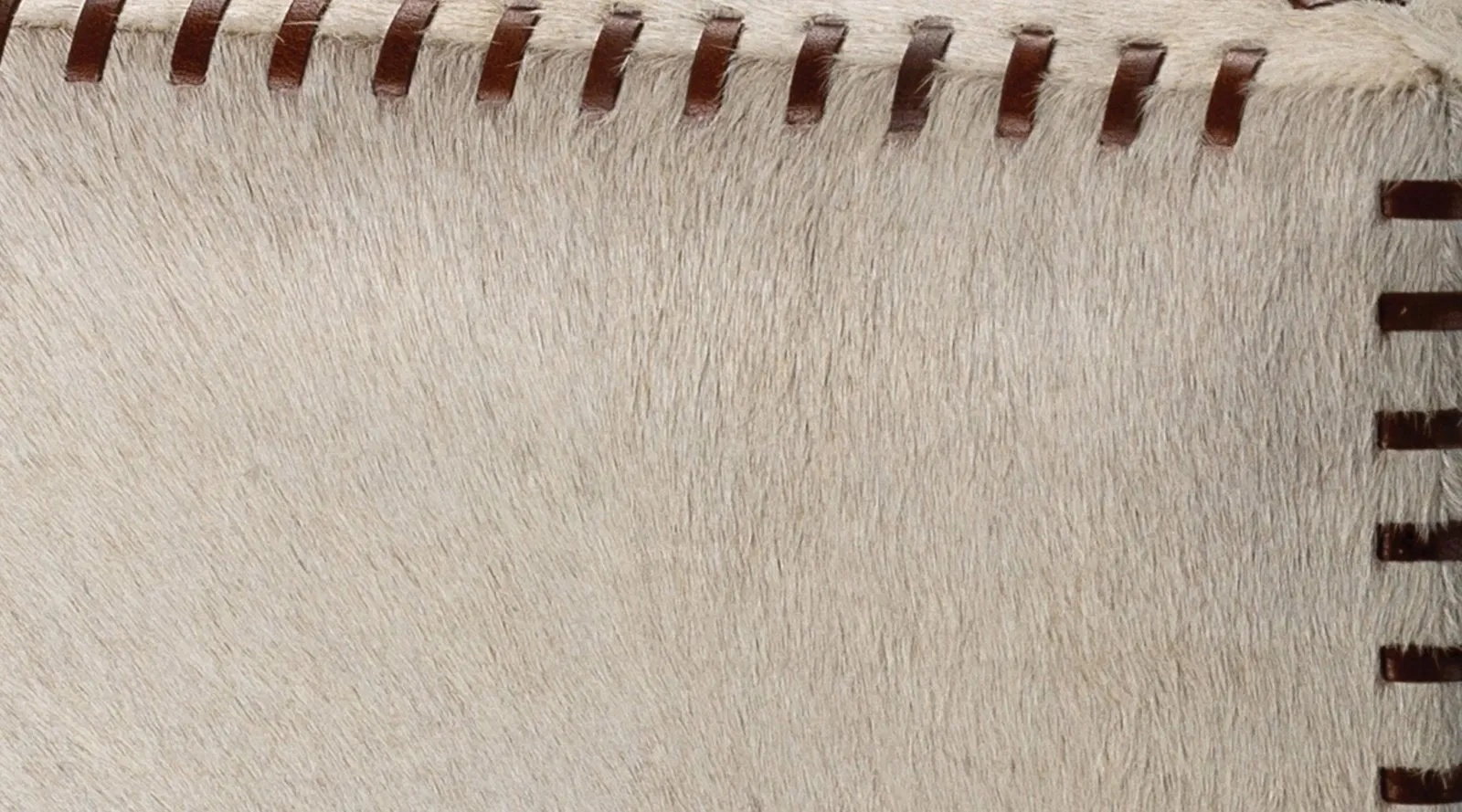 Large Ottoman White Hide