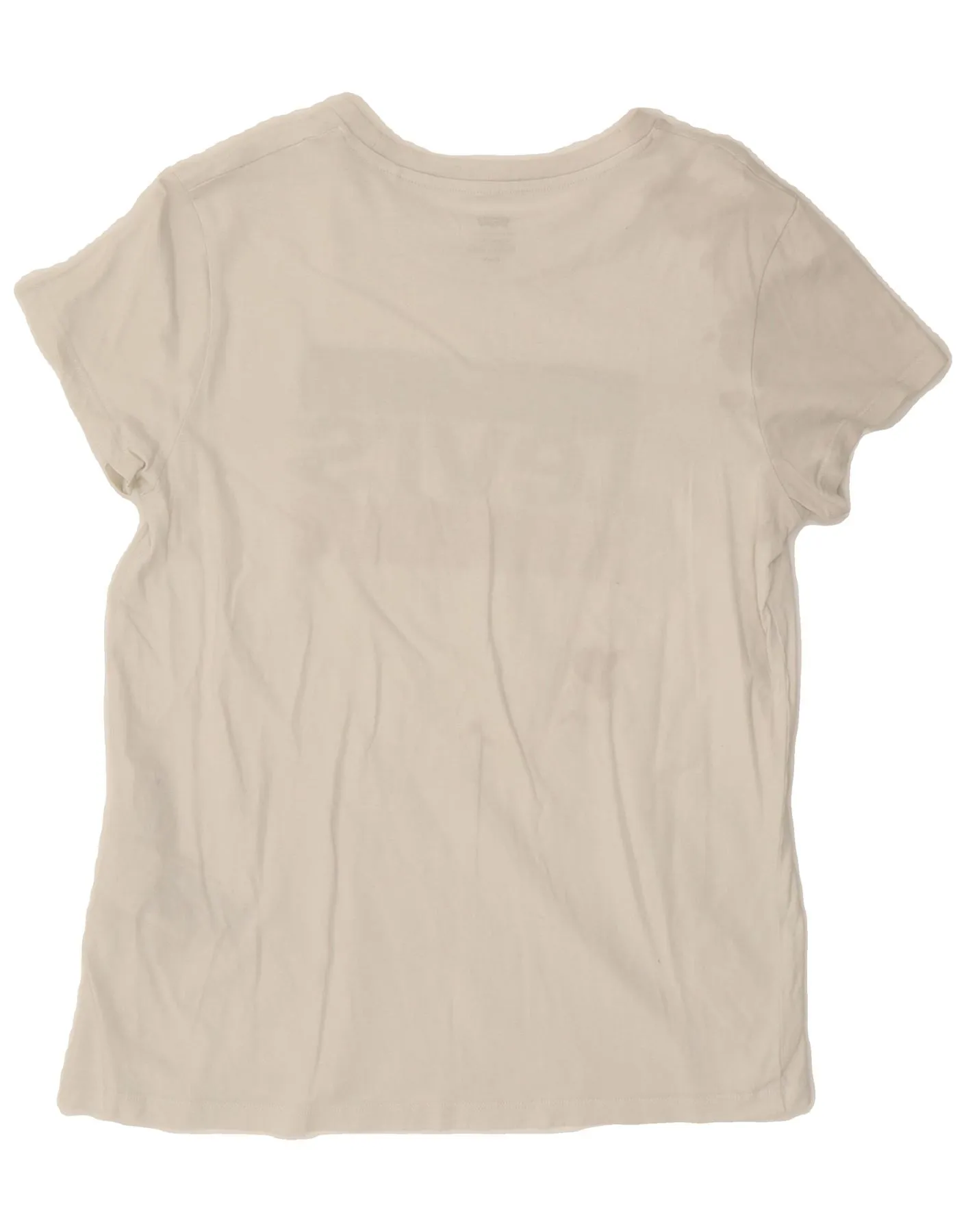 LEVI'S Womens Graphic T-Shirt Top UK 12 Medium Off White Cotton