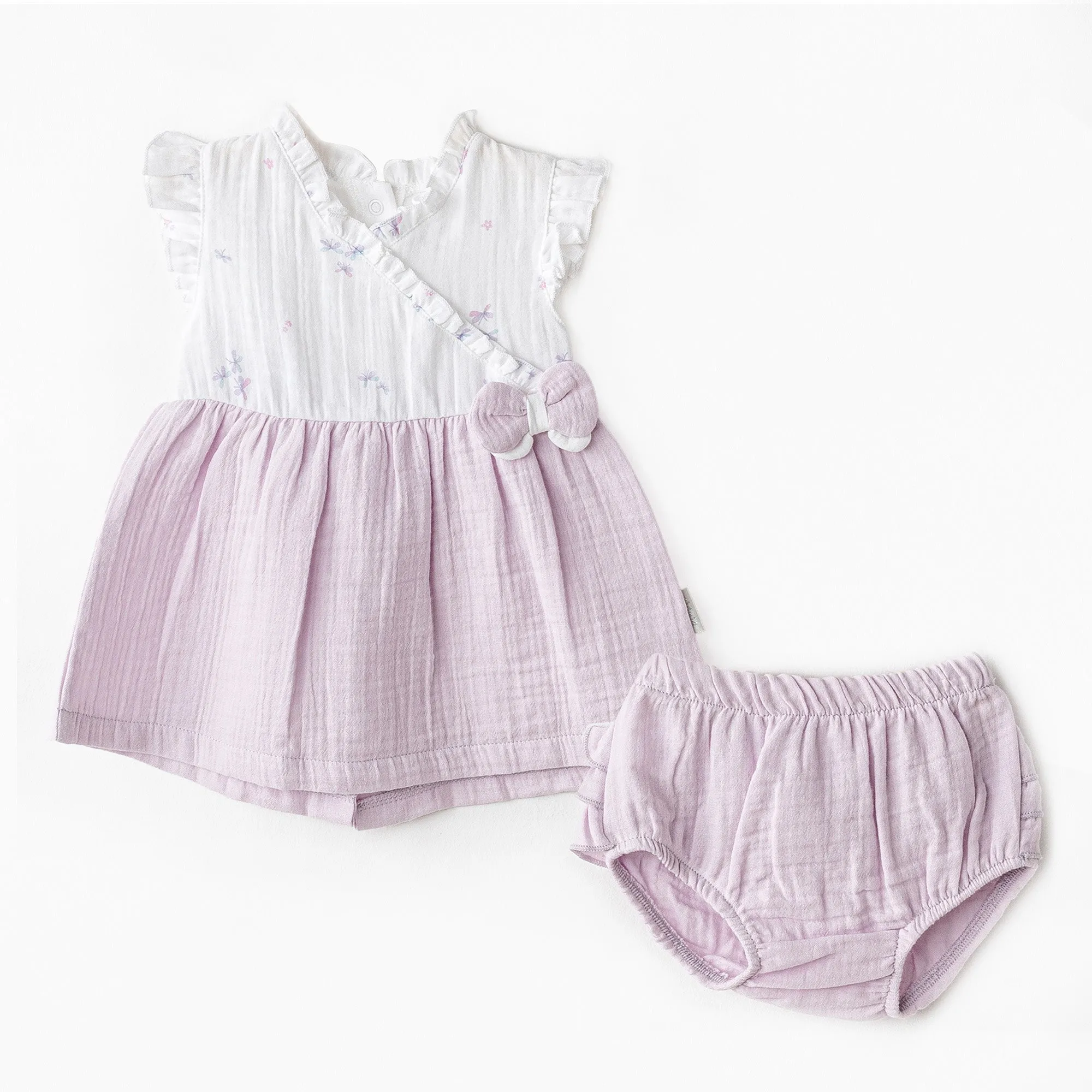 Lilac Magical Butterfly Dress Bloomers Set