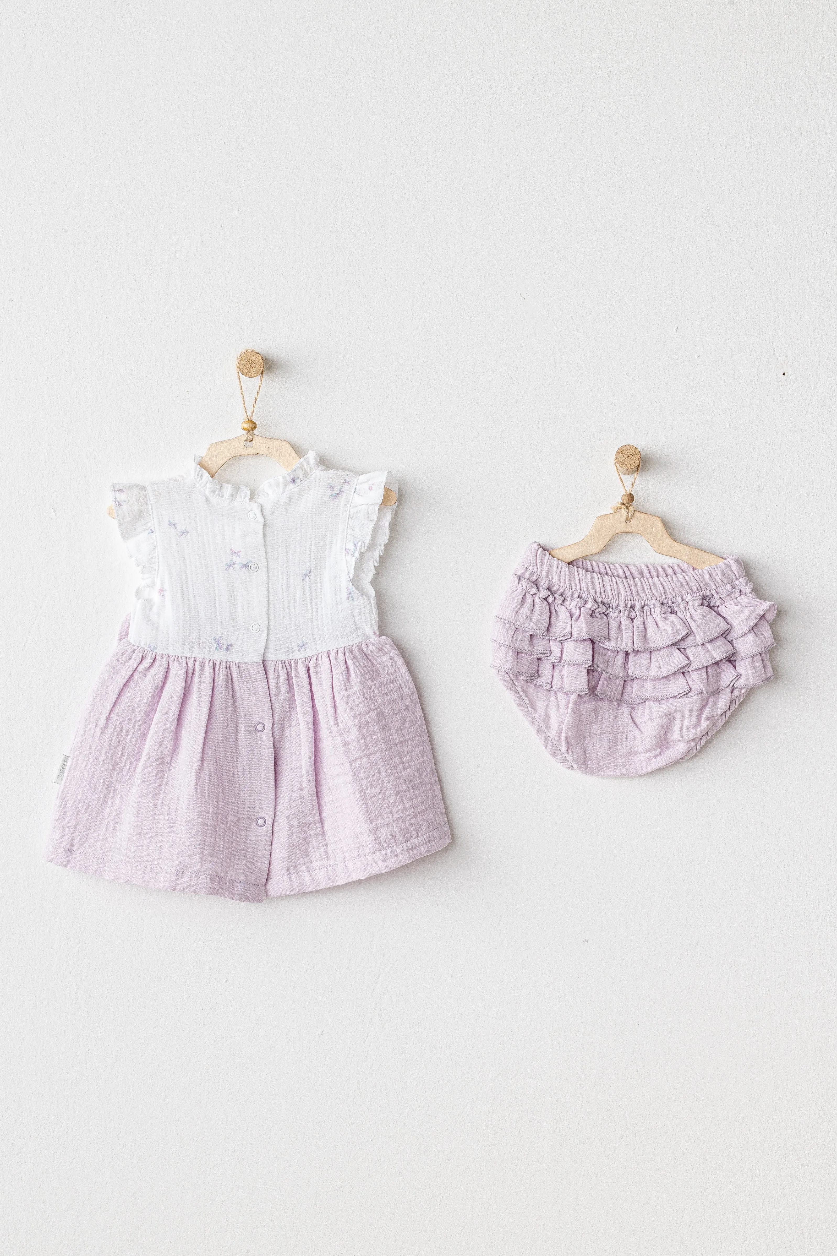 Lilac Magical Butterfly Dress Bloomers Set