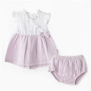 Lilac Magical Butterfly Dress Bloomers Set