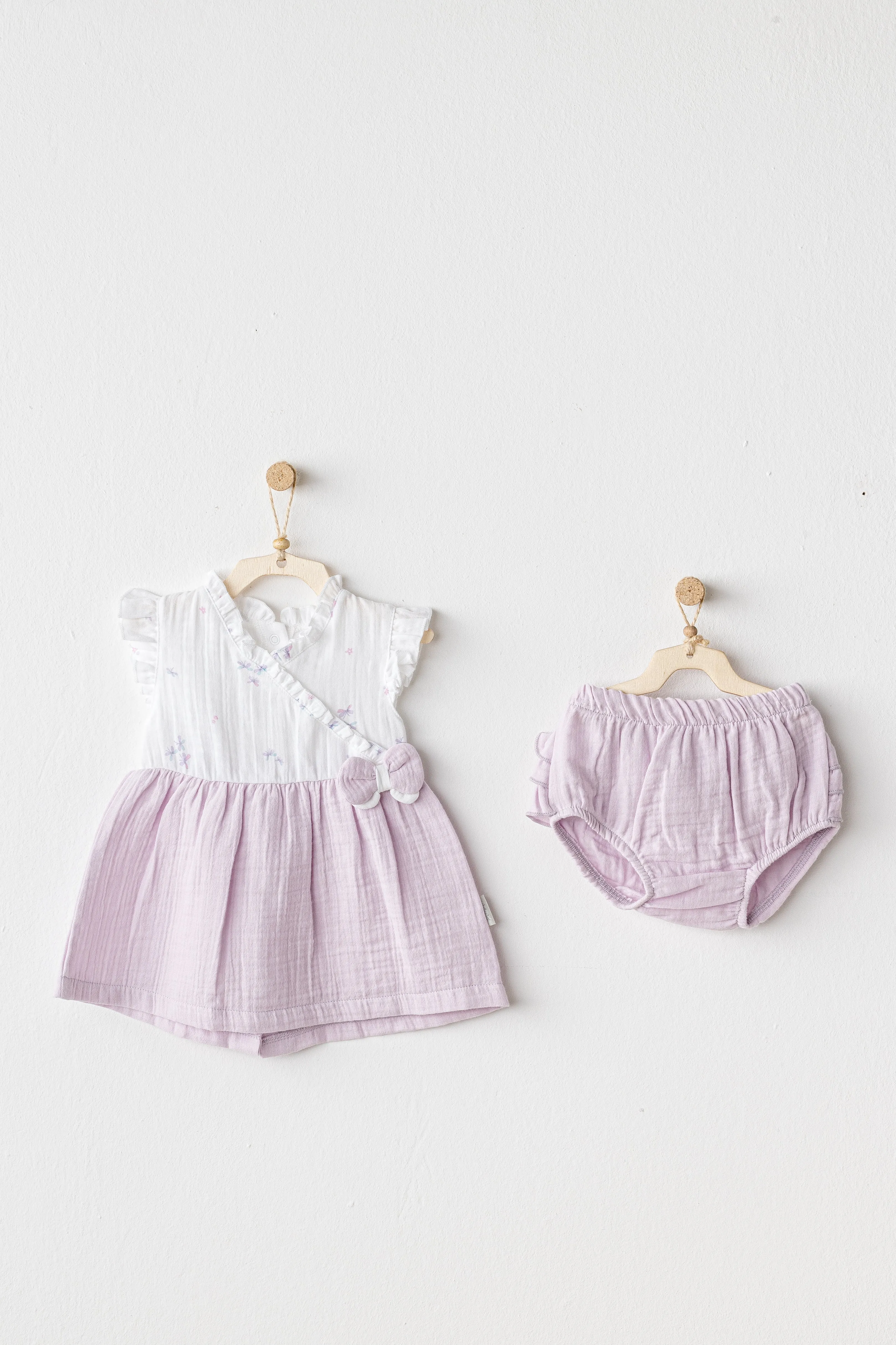 Lilac Magical Butterfly Dress Bloomers Set