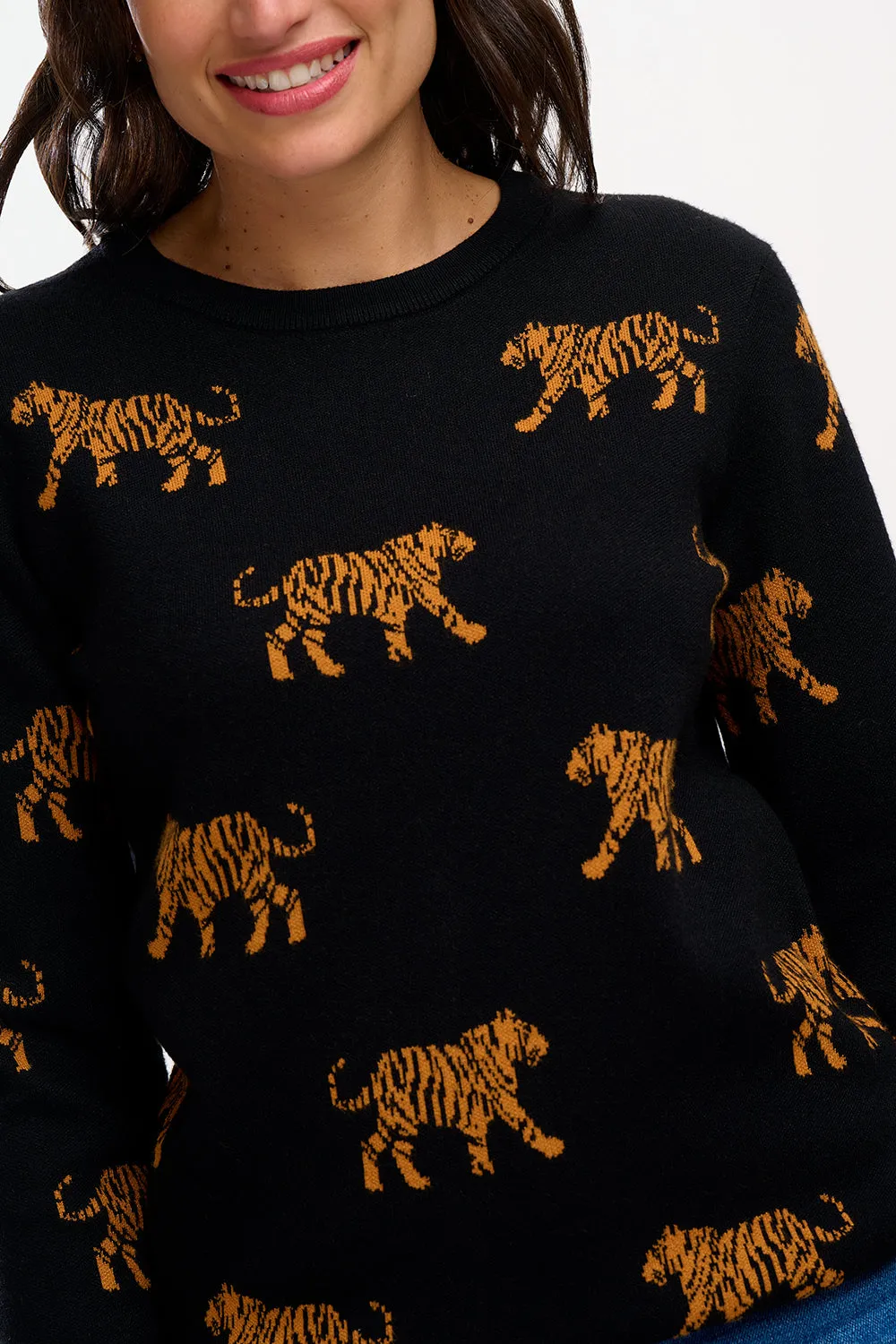 Lizzie Jumper - Black. Tiger Repeat