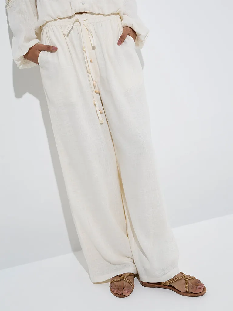 LOV Off-White High-Rise Trousers