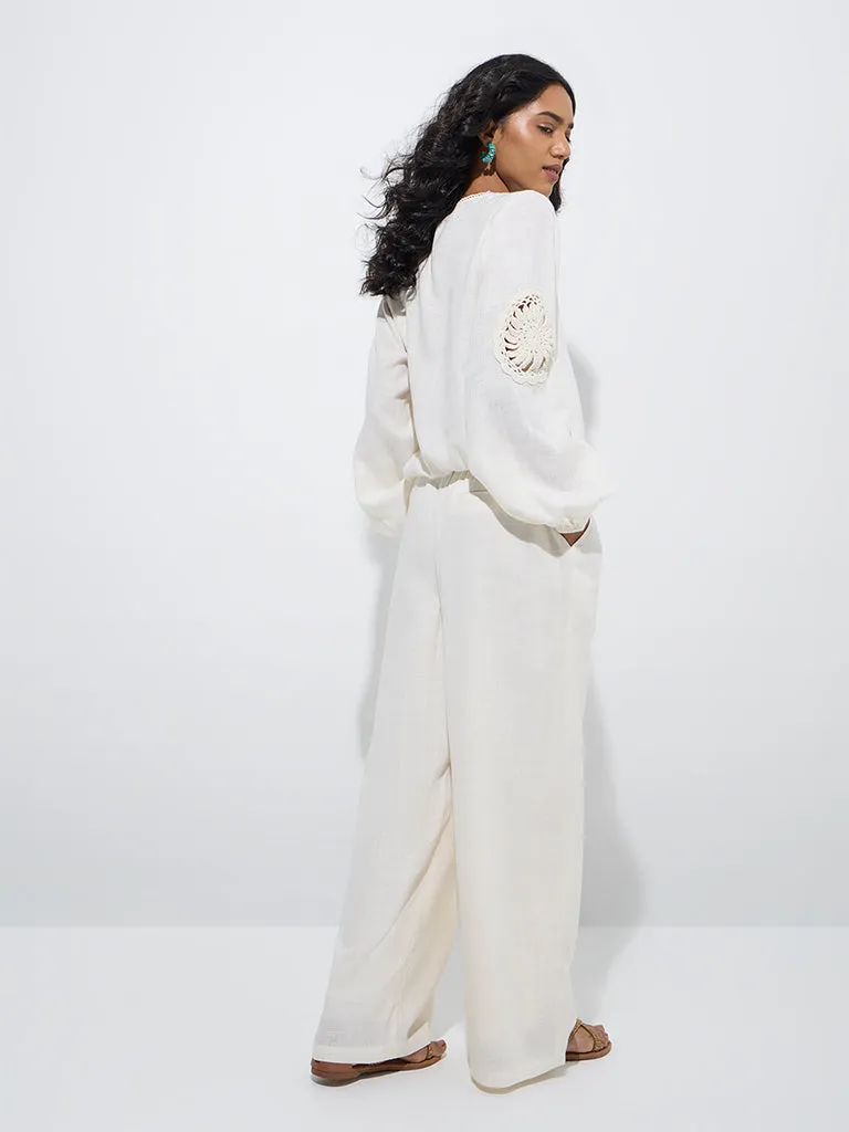 LOV Off-White High-Rise Trousers