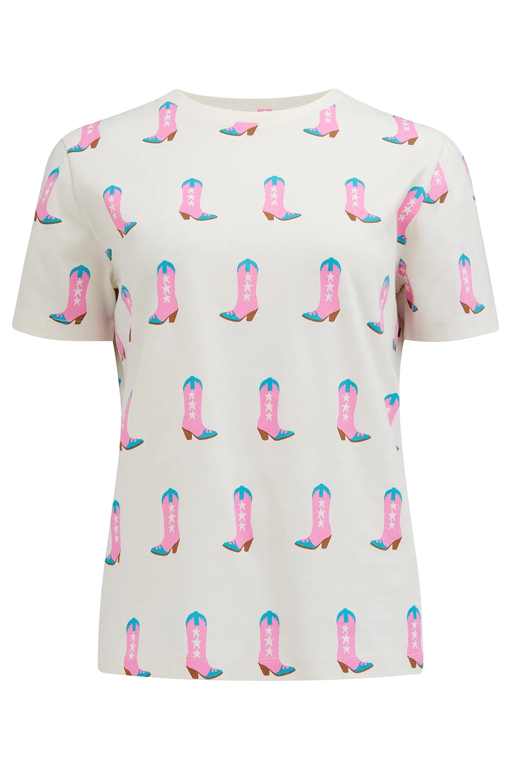 Maggie T-shirt - Off-White. Cowgirl Boots