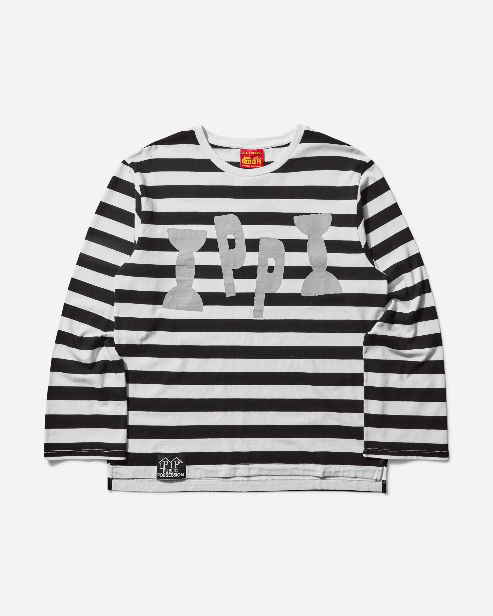 Men's Ippi Striped Longsleeve T-Shirt Black / White