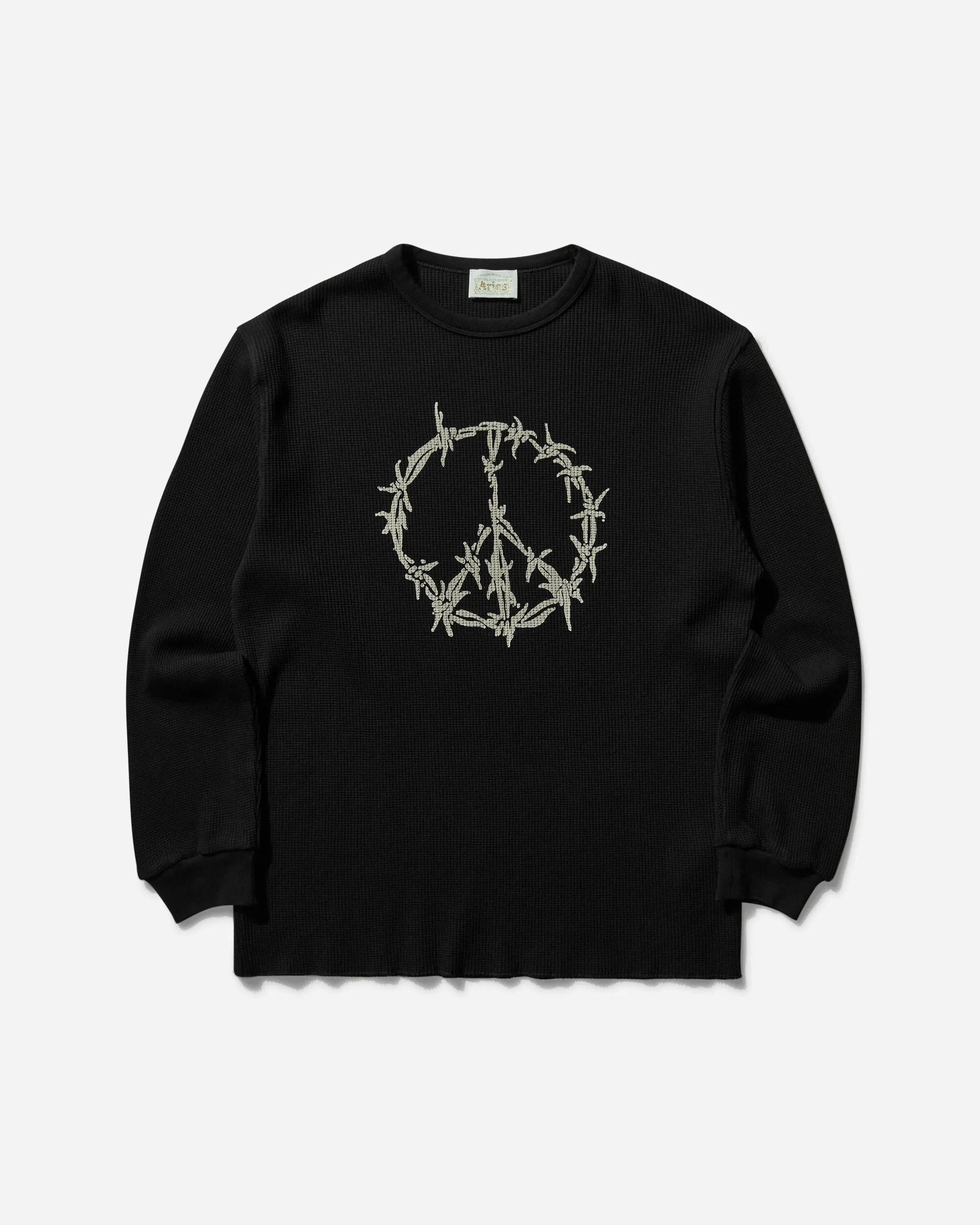 Men's Peace Press Gothic Waffle Longsleeve T-Shirt Black