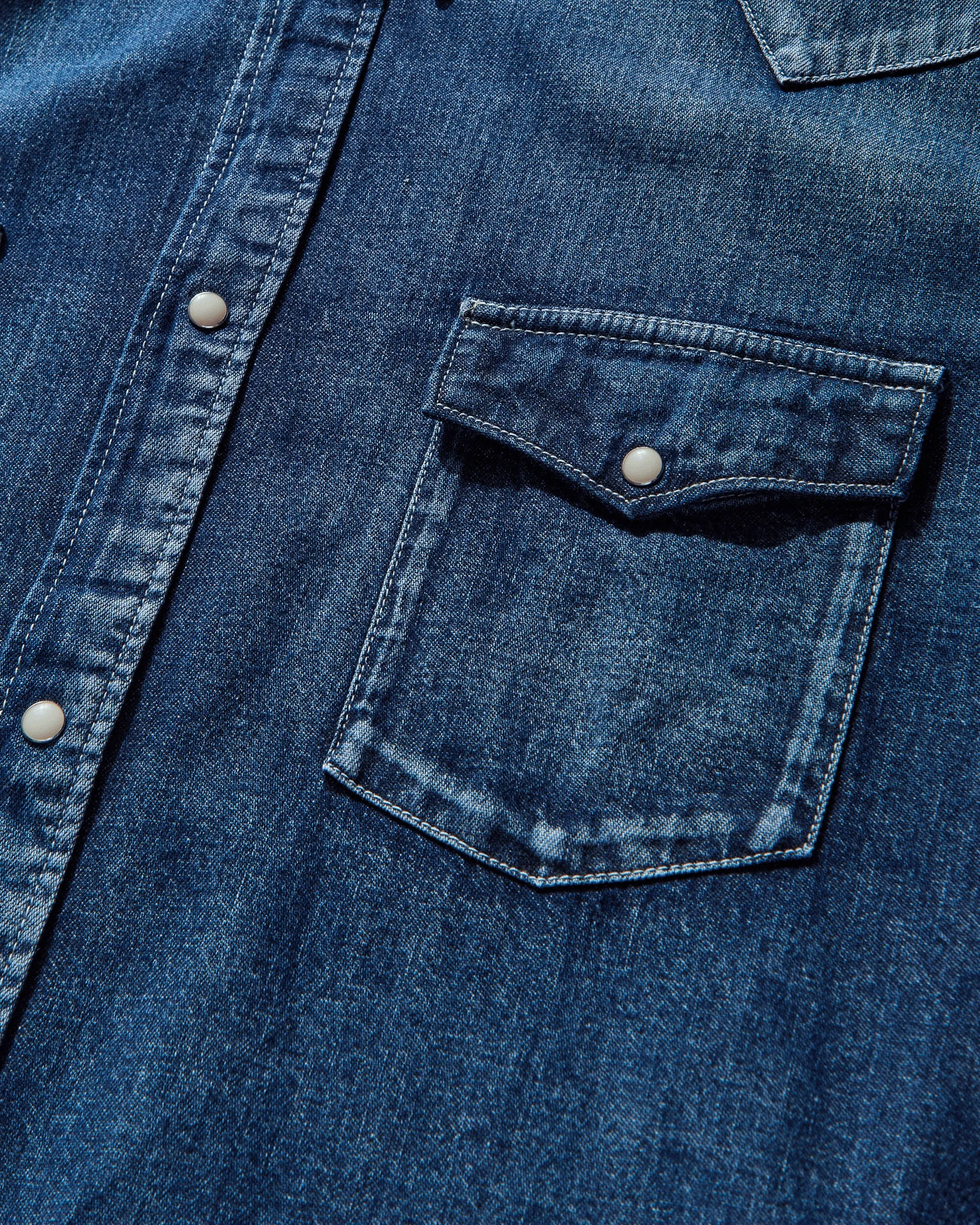 Men's Social Sculpture Shirt Damaged Indigo