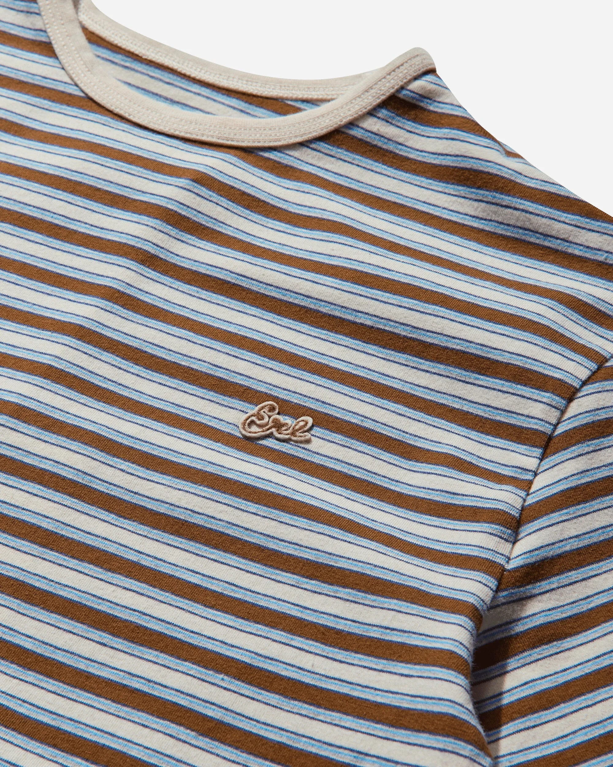 Men's Striped Longsleeve T-Shirt Brown