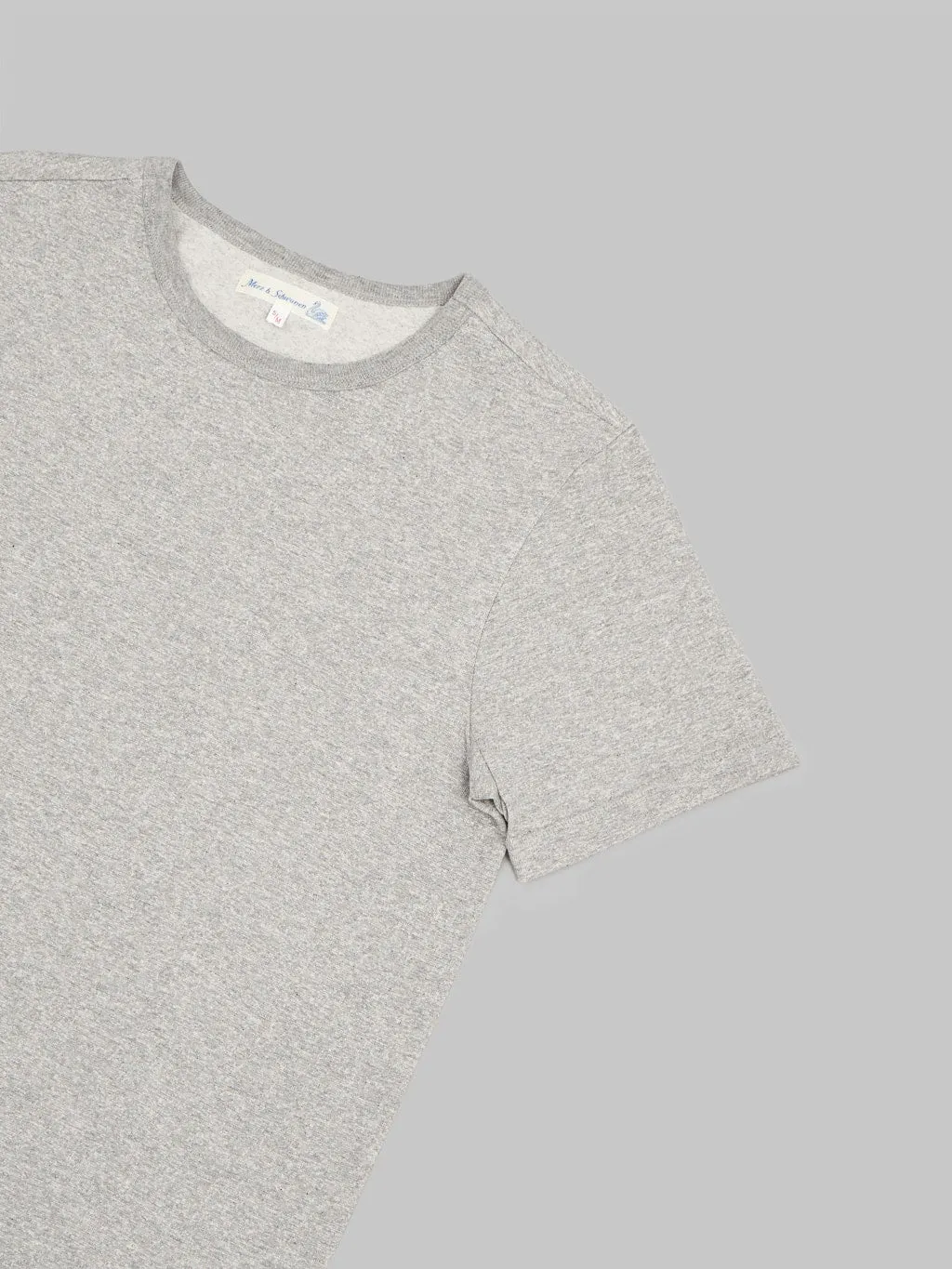 Merz b. Schwanen 215 2-Thread Heavyweight 7.2oz Crewneck Loopwheeled Classic Fit T-Shirt Grey Melange
