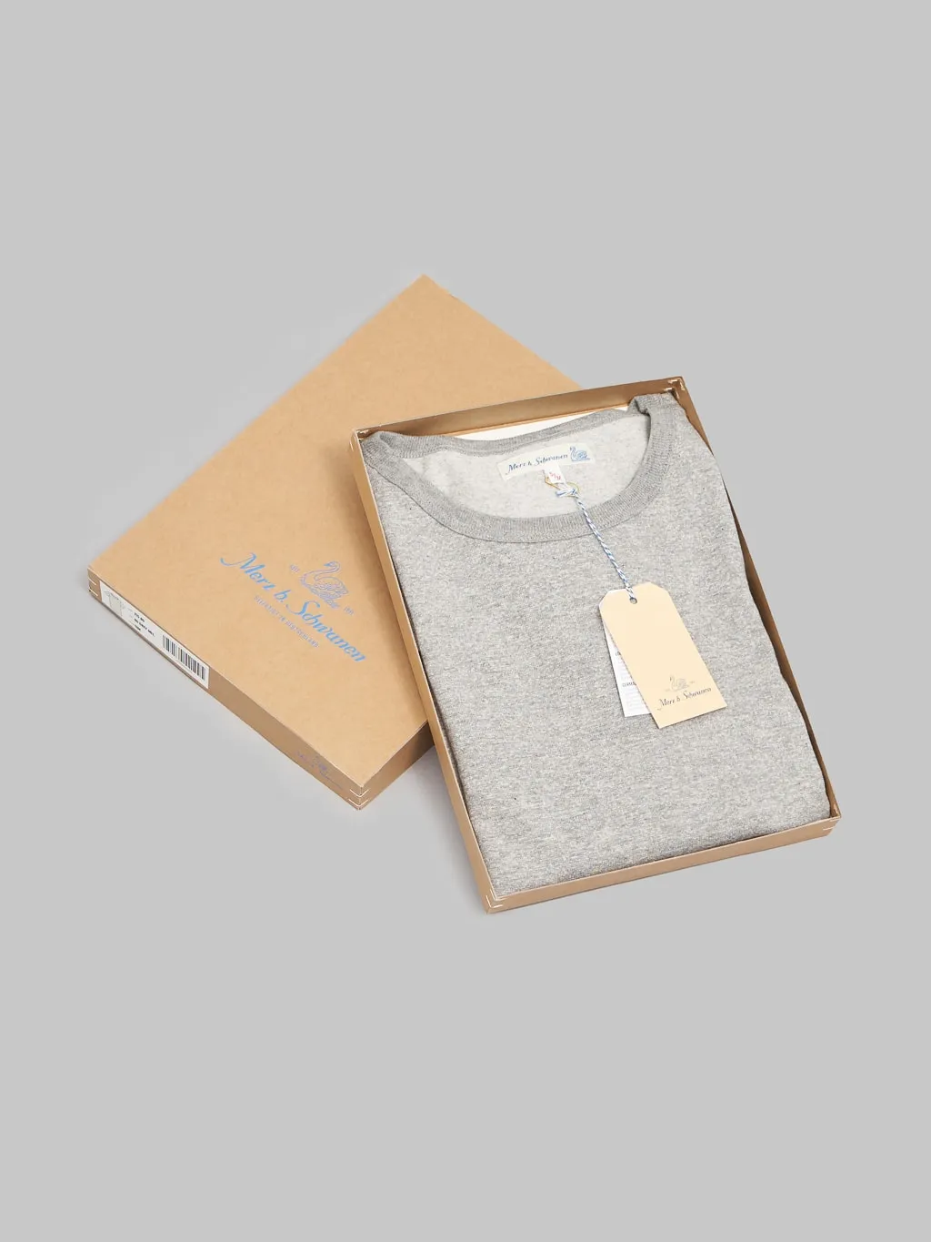 Merz b. Schwanen 215 2-Thread Heavyweight 7.2oz Crewneck Loopwheeled Classic Fit T-Shirt Grey Melange