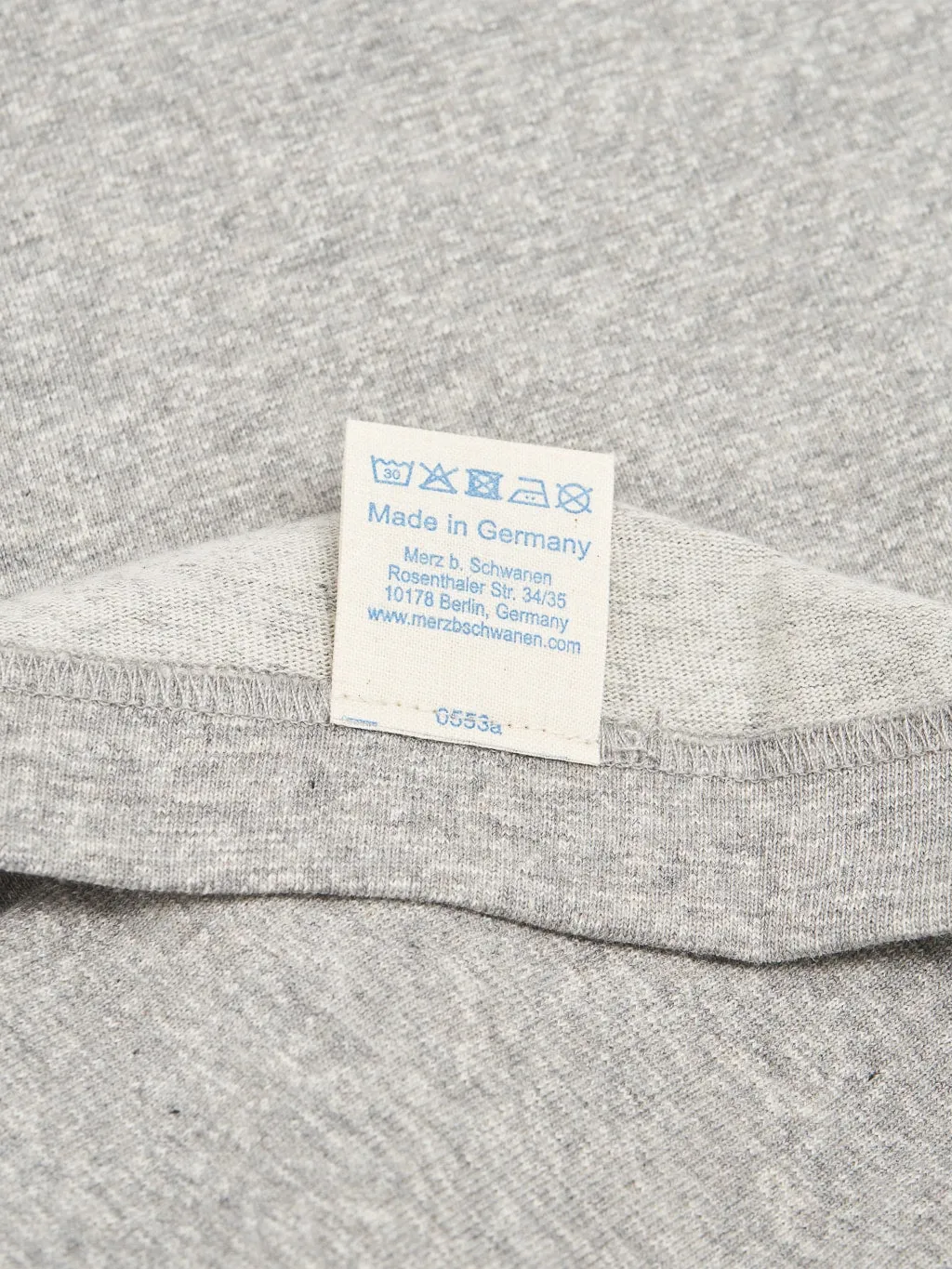 Merz b. Schwanen 215 2-Thread Heavyweight 7.2oz Crewneck Loopwheeled Classic Fit T-Shirt Grey Melange