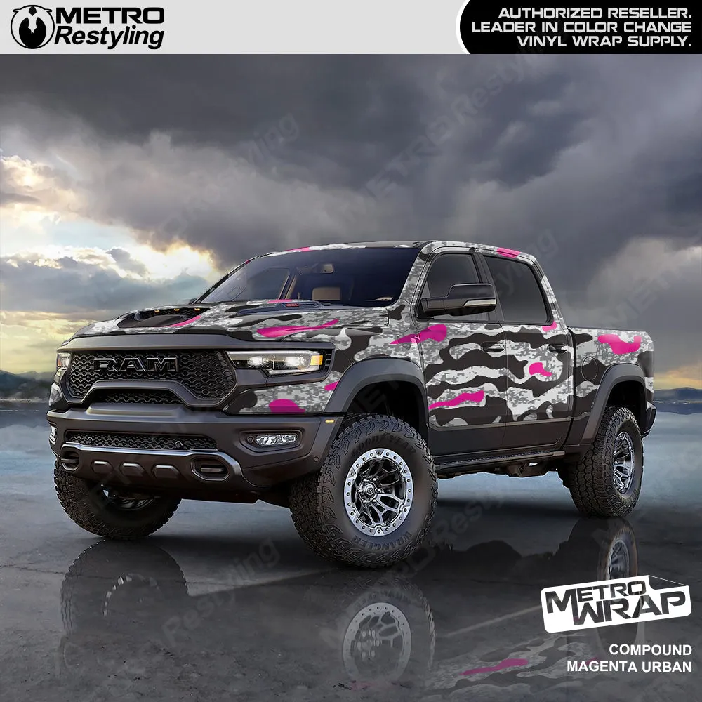 Metro Wrap Compound Magenta Urban Camouflage Vinyl Film