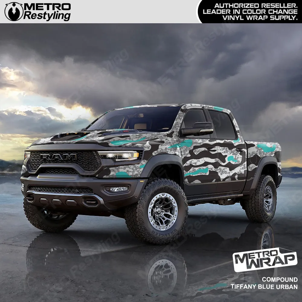 Metro Wrap Compound Tiffany Blue Urban Camouflage Vinyl Film