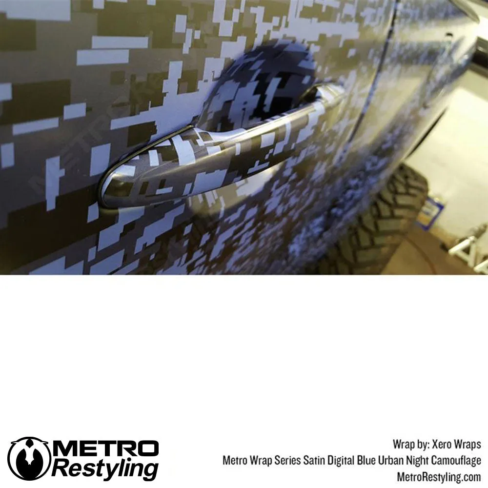 Metro Wrap Digital Blue Urban Night Camouflage Vinyl Film