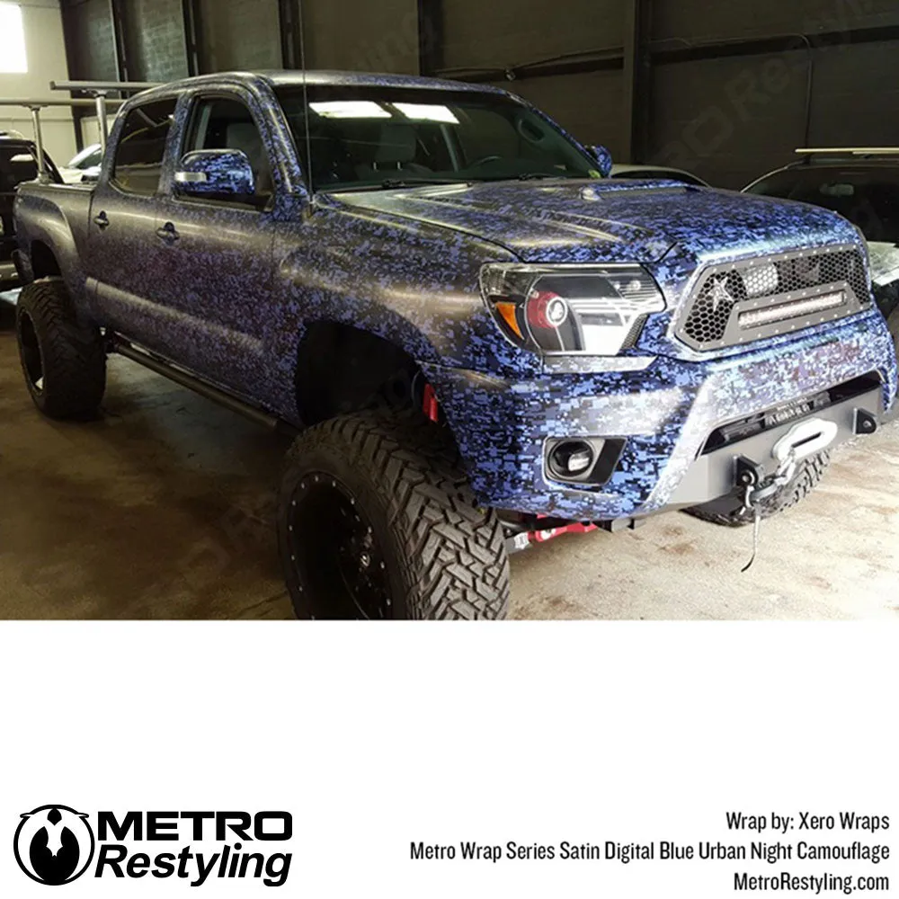 Metro Wrap Digital Blue Urban Night Camouflage Vinyl Film