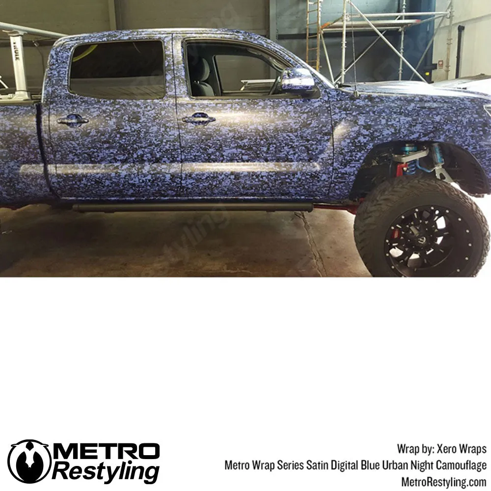 Metro Wrap Digital Blue Urban Night Camouflage Vinyl Film
