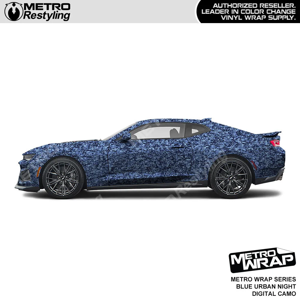 Metro Wrap Digital Blue Urban Night Camouflage Vinyl Film