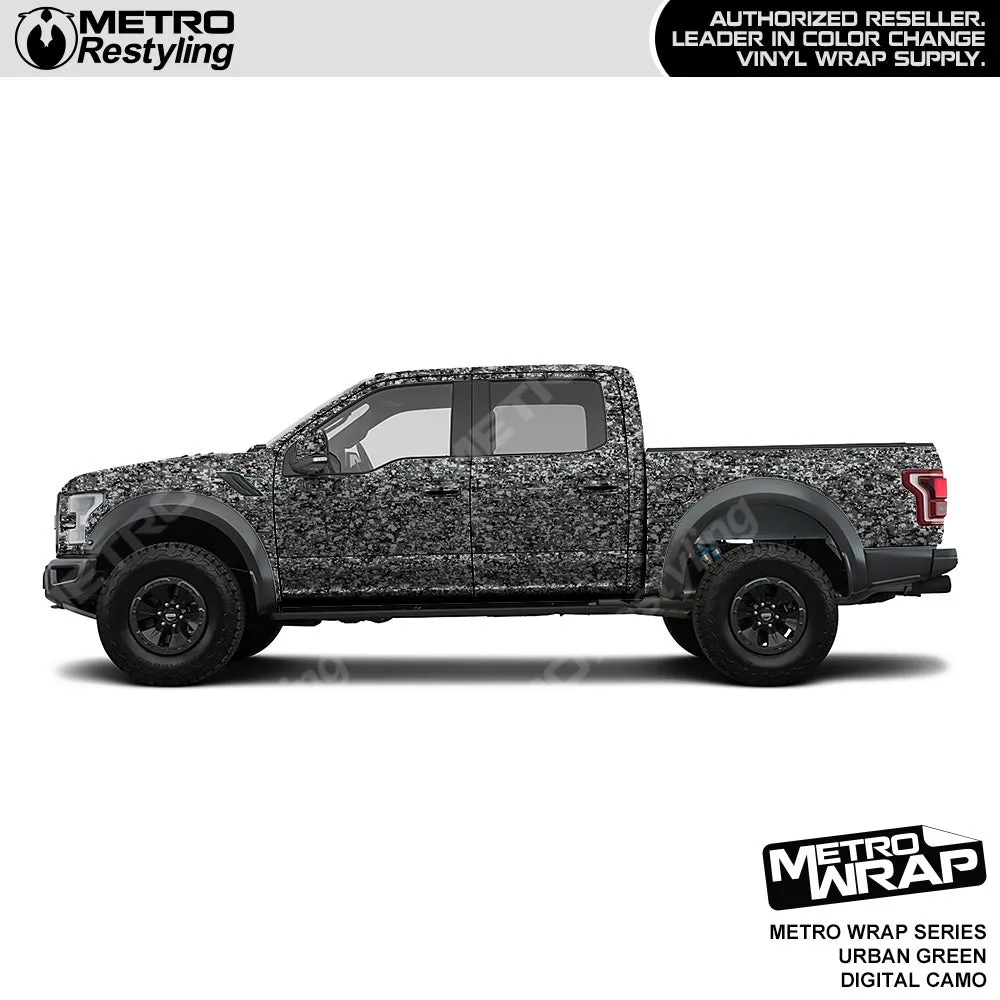 Metro Wrap Digital Urban Green Camouflage Vinyl Film
