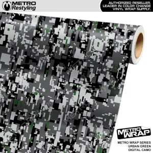 Metro Wrap Digital Urban Green Camouflage Vinyl Film