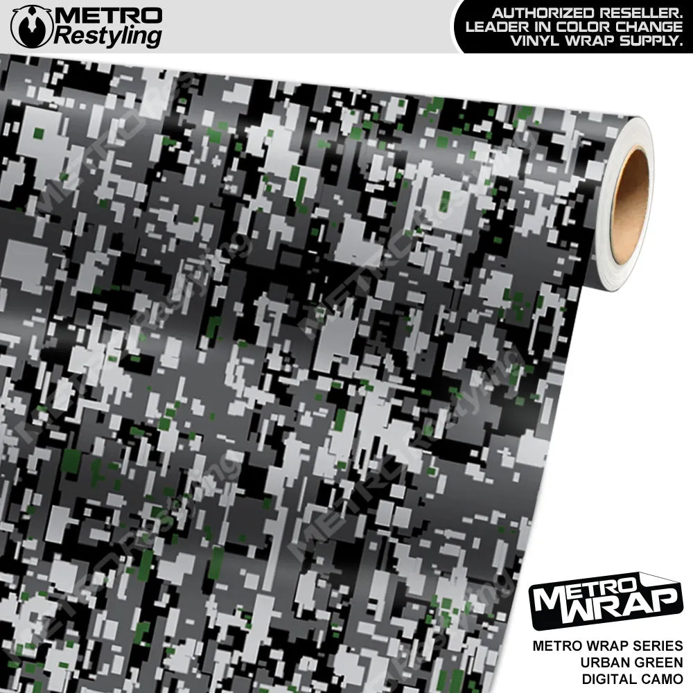 Metro Wrap Digital Urban Green Camouflage Vinyl Film