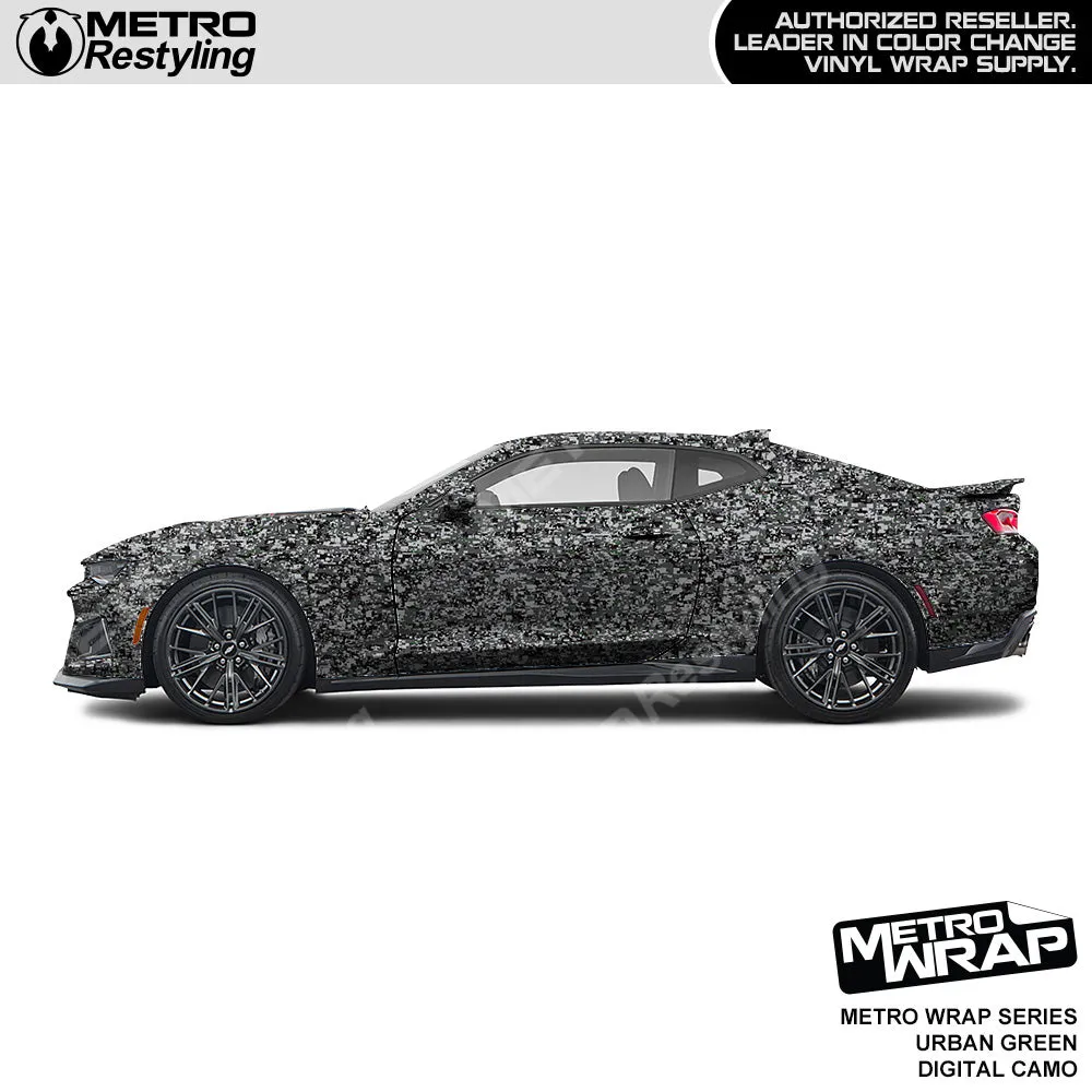 Metro Wrap Digital Urban Green Camouflage Vinyl Film