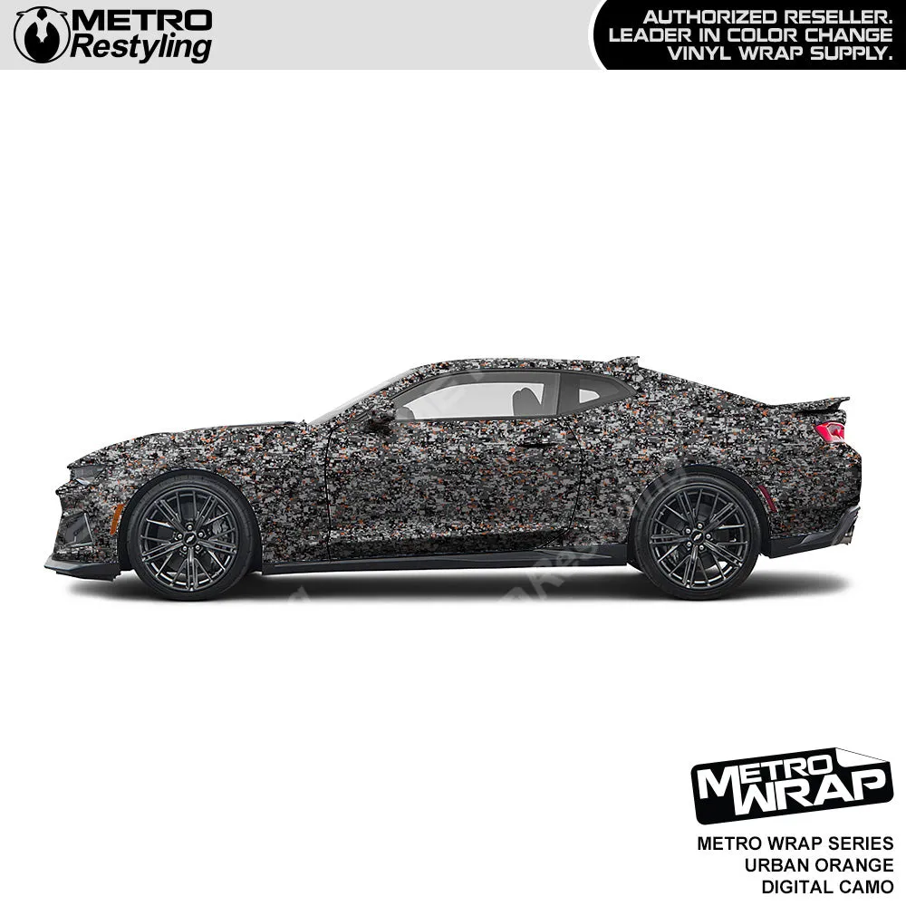 Metro Wrap Digital Urban Orange Camouflage Vinyl Film