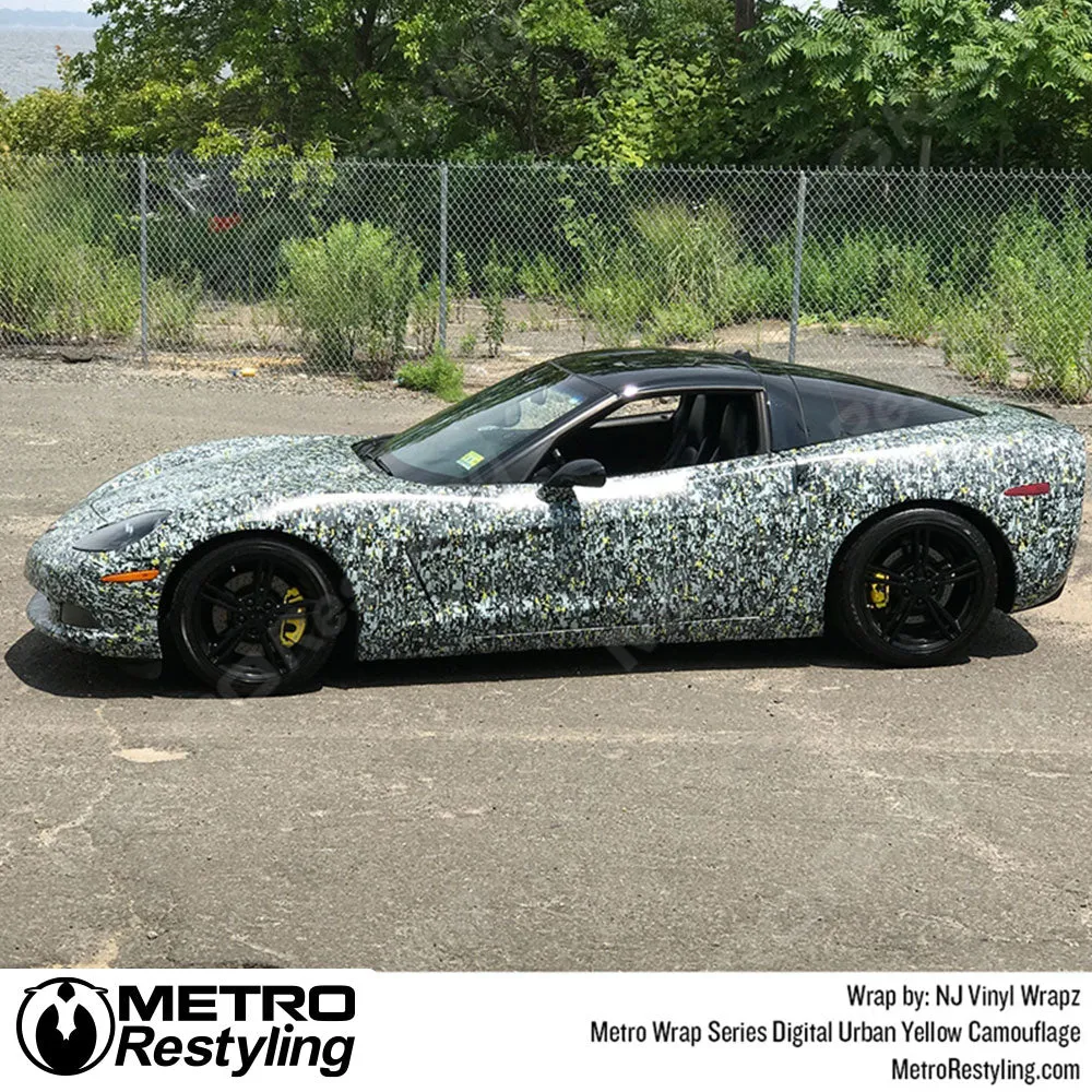 Metro Wrap Digital Urban Yellow Camouflage Vinyl Film
