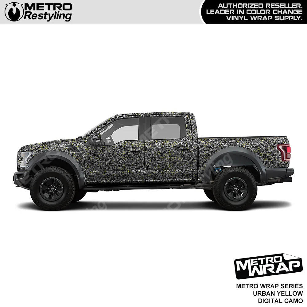 Metro Wrap Digital Urban Yellow Camouflage Vinyl Film