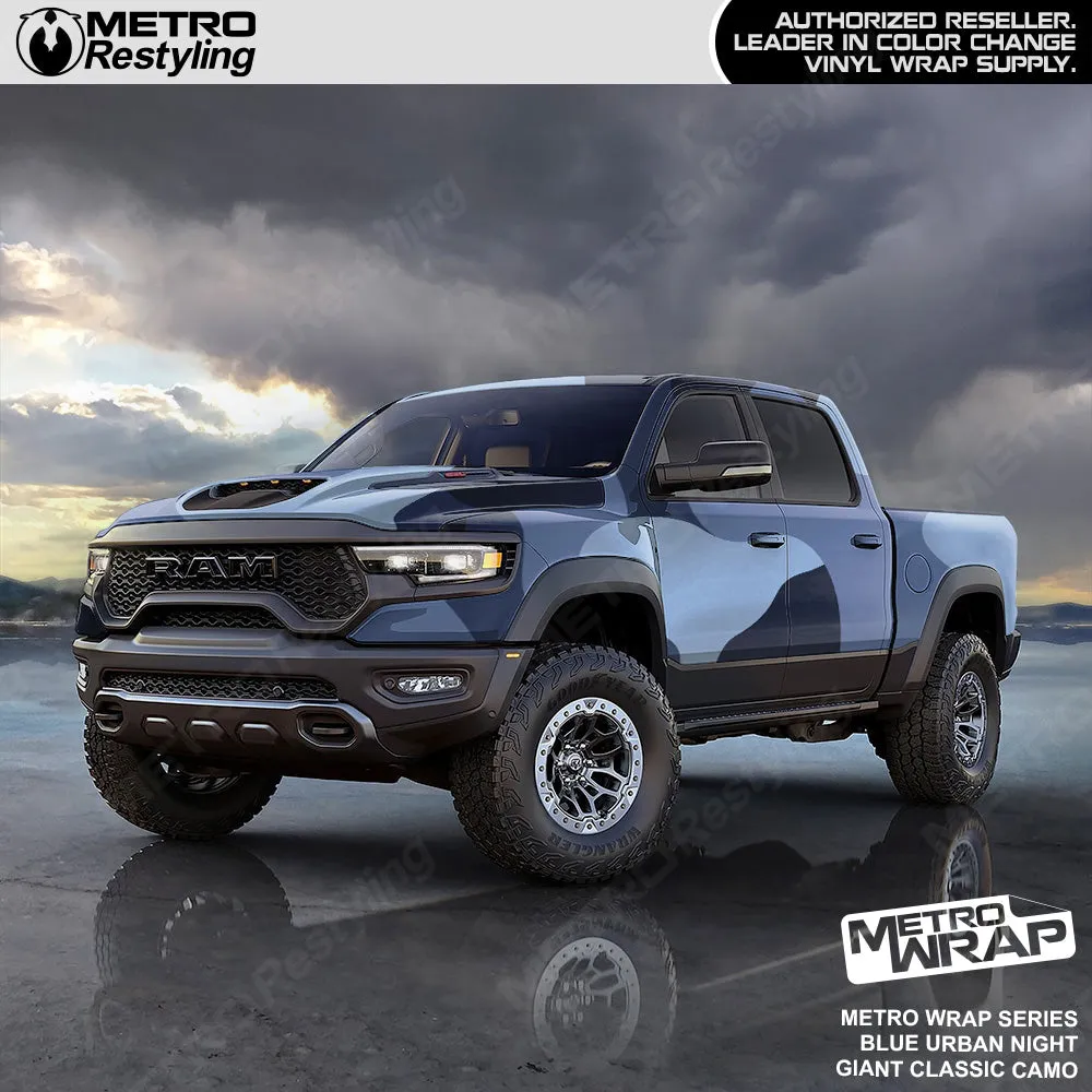 Metro Wrap Giant Classic Blue Urban Night Camouflage Vinyl Film